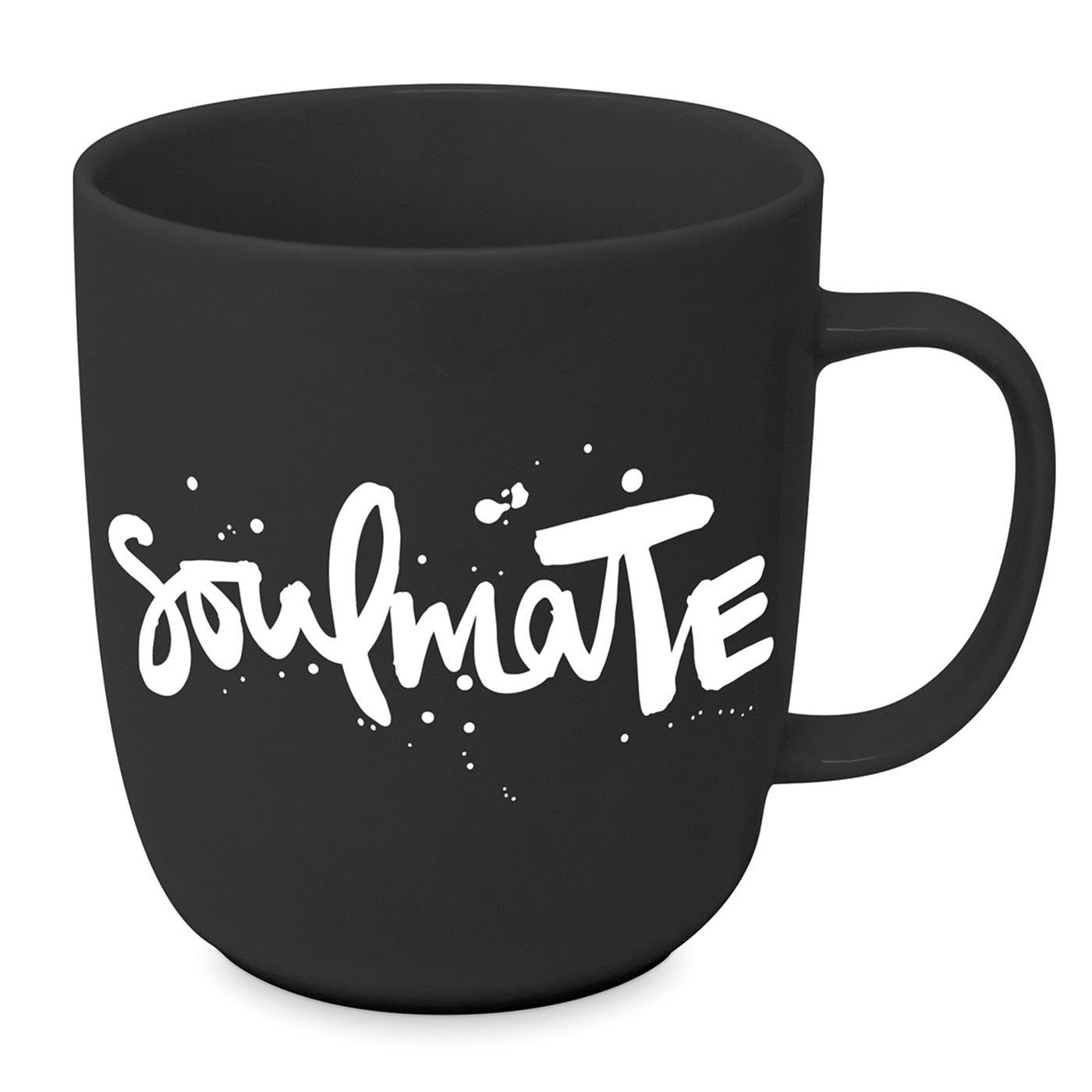 PPD Becher Porzellan-Becher mit Schriftzug Soulmate Schwarz Weiß, 1-tlg., Melamin