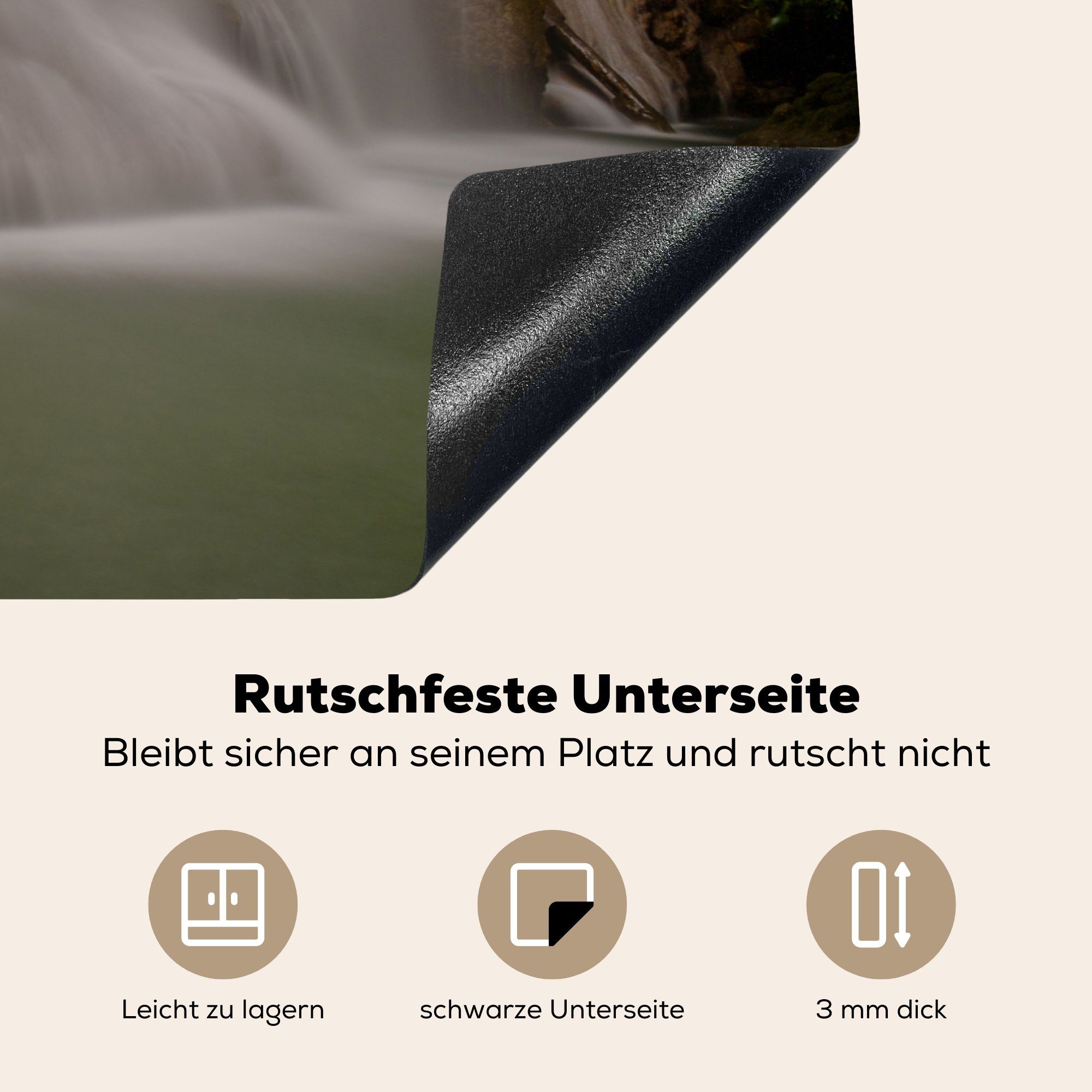 MuchoWow Herdblende-/Abdeckplatte Huaymaekamin-Wasserfall, Induktionskochfeld küche, (1 Schutz die 81x52 Vinyl, Ceranfeldabdeckung tlg), für cm