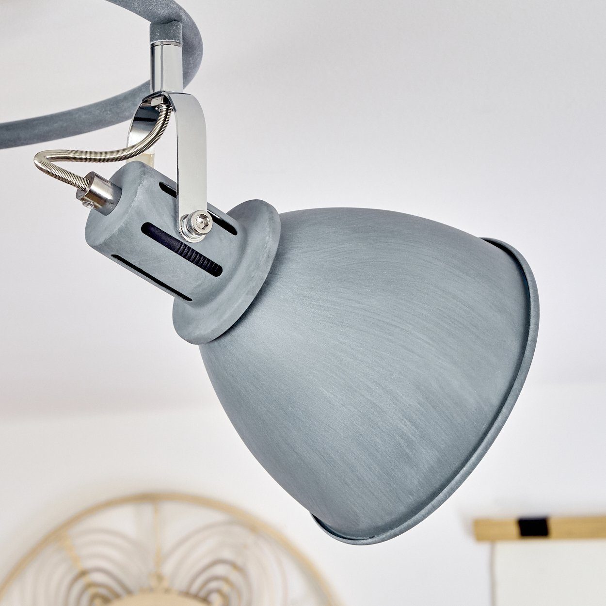 3xE14, runde aus Metall Deckenlampe verstellbaren Retro-Design Lampenschirmen, mit Watt, Grau-Blau/Weiß, Leuchtmittel, ohne 40 Deckenleuchte hofstein »Orroli« in