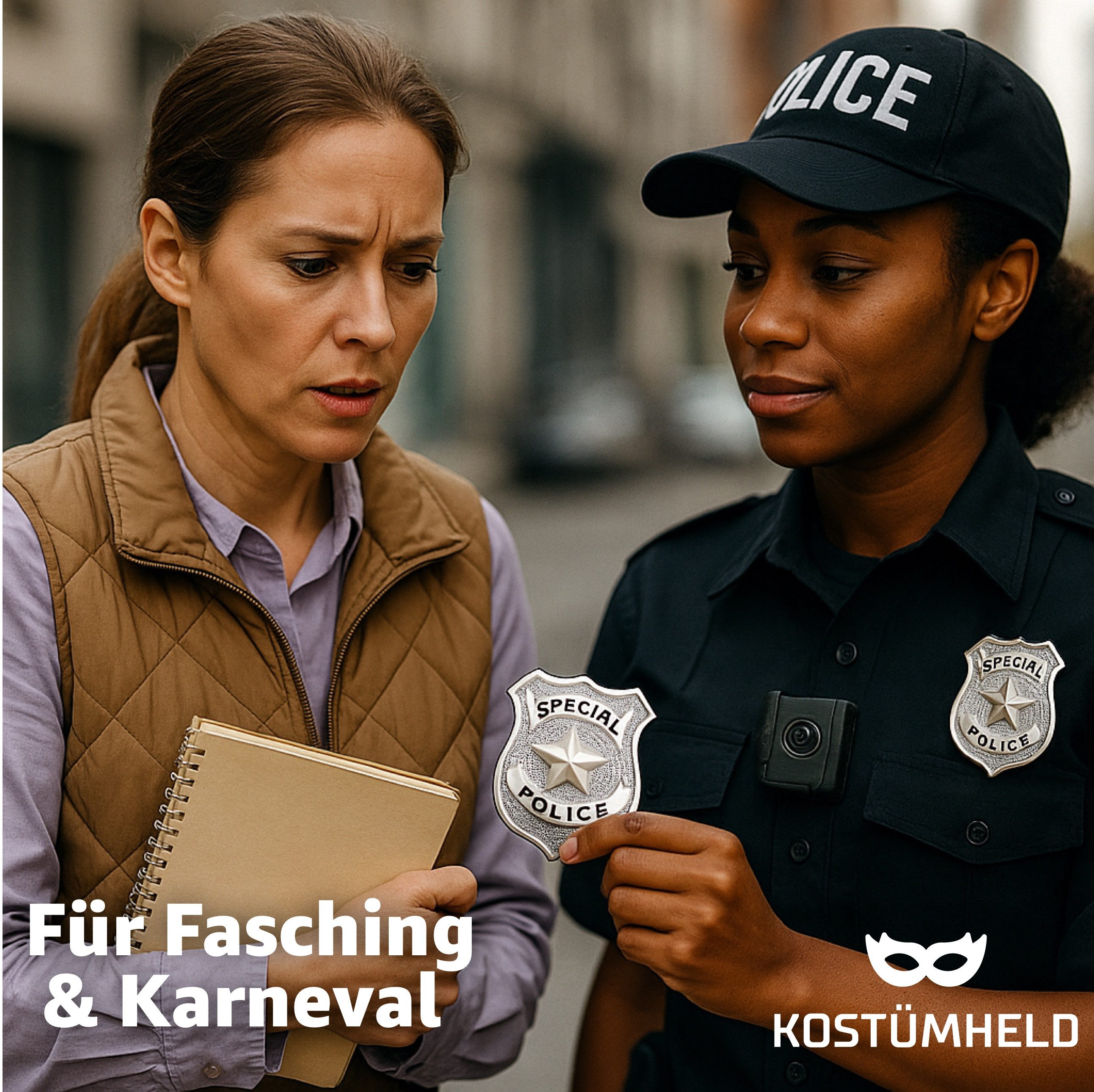 TK Gruppe Kostüm Polizei Marke Silber – Abzeichen für Polizei- & Ermittlerkostüme