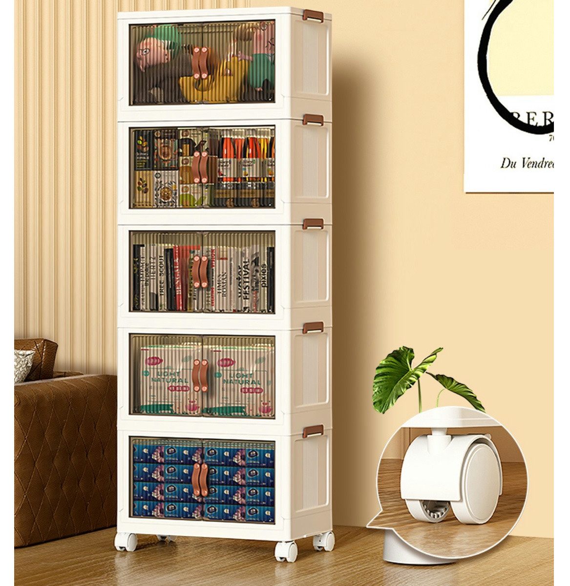 Simloveve Aufbewahrungsbox Stapelbare Aufbewahrungsbox mit Deckel,Schrank O günstig online kaufen