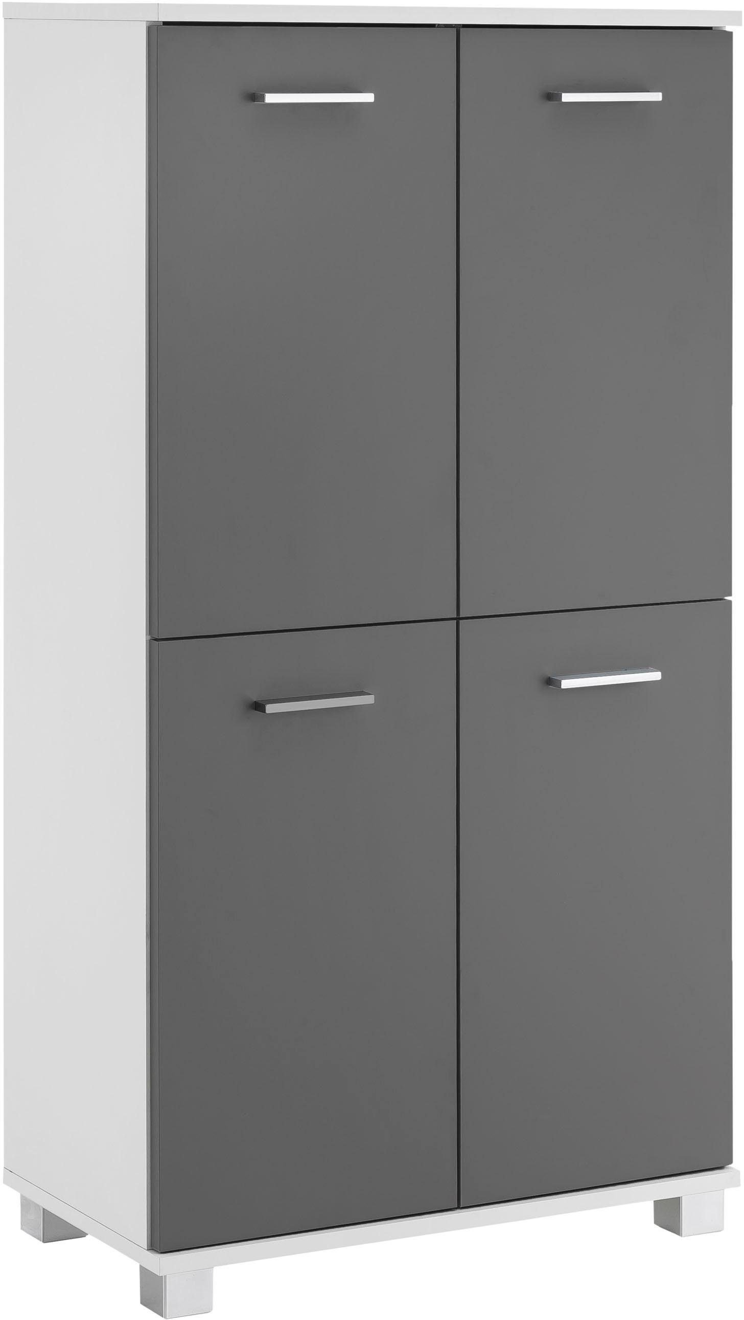 Schildmeyer Midischrank Lumo Breite 60 cm, mit 4 Türen & Metallgriffen, Türanschlag wechselbar