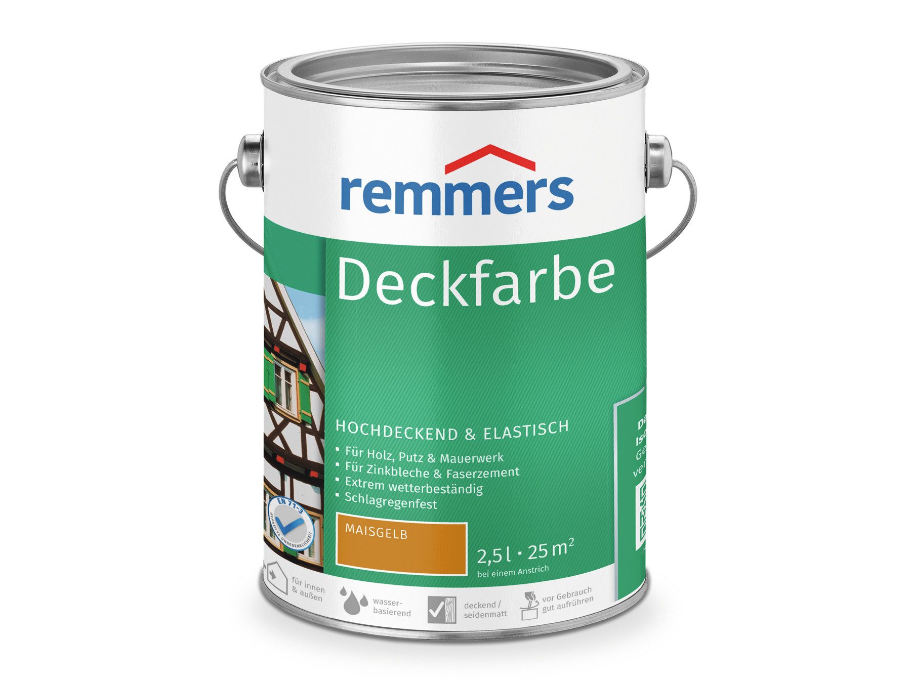Remmers Wetterschutzfarbe Deckfarbe 2,5 Liter, für viele Untergründe, hochdeckend, wetterfest