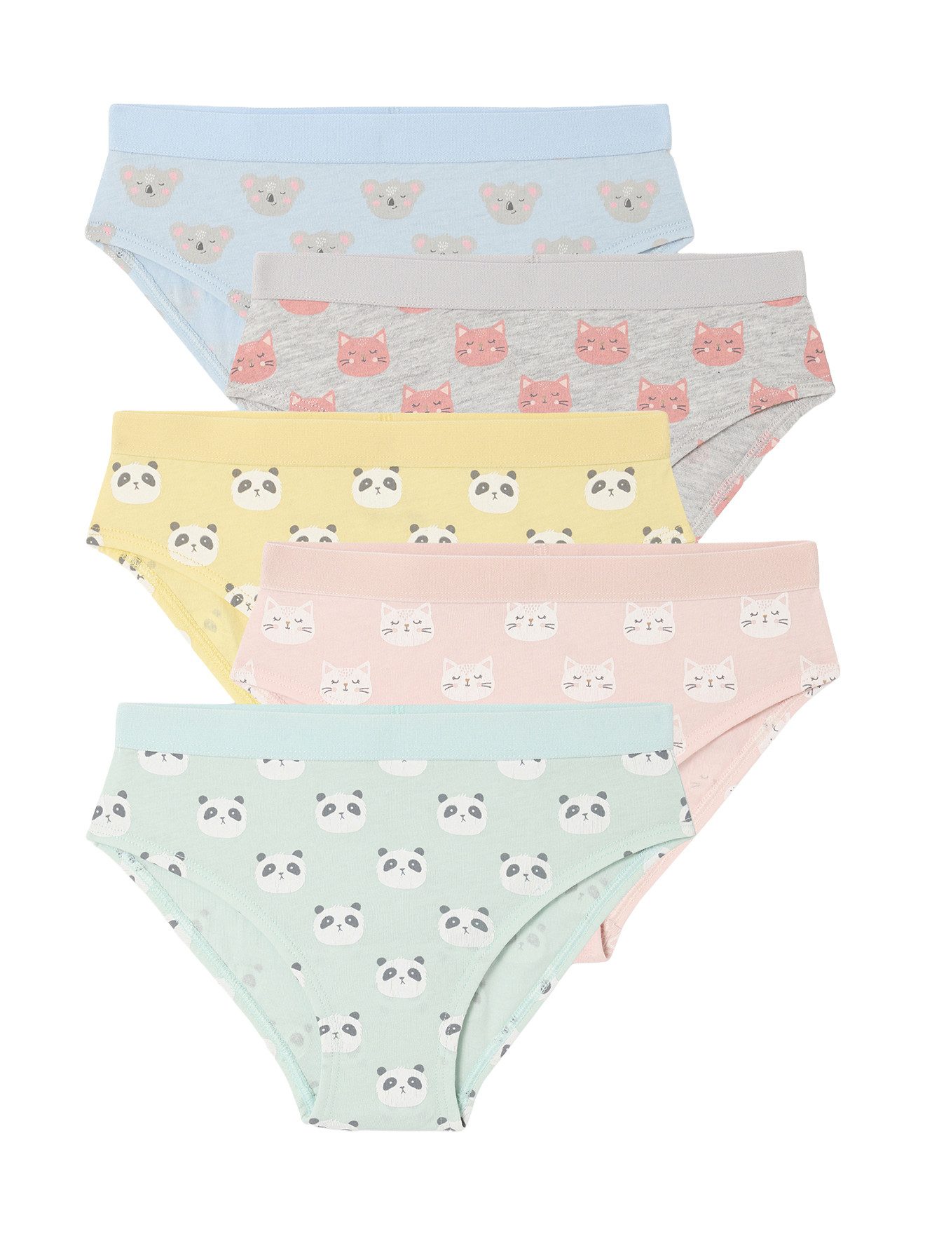 vertbaudet Slip Mädchen Slips Tiermotive, Bio-Baumwolle 5er-Pack