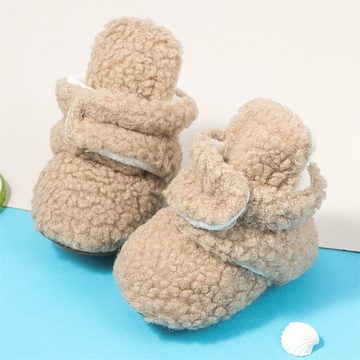 Rouemi Babyschuhe, weiche Krabbelschuhe, warme Fleece-Stiefel aus Koralle Babystiefel