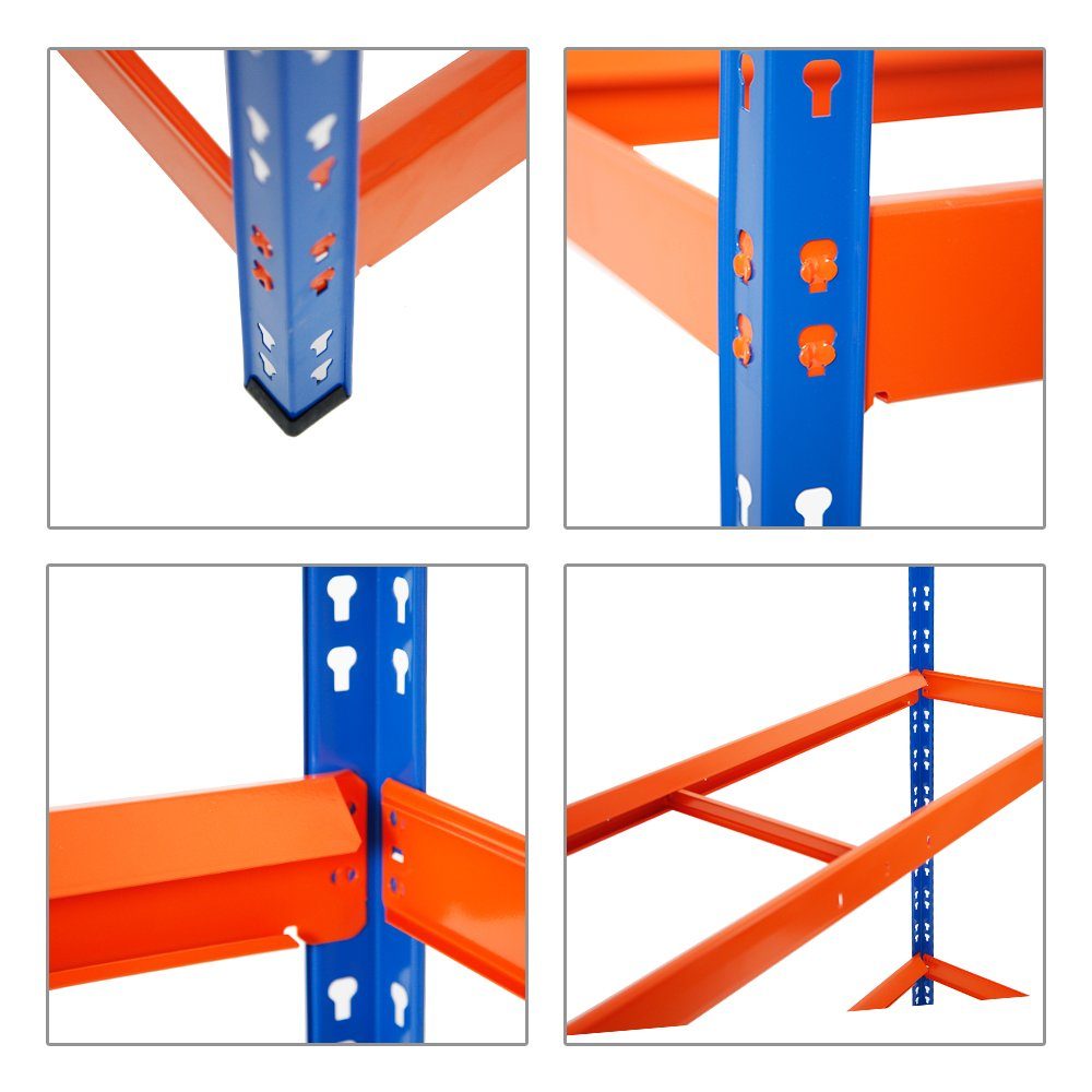 300kg PROREGAL® 18-21 bis Reifen Fachlast, Reifenregal Tiger zu XL Blau/Orange Schwerlastregal