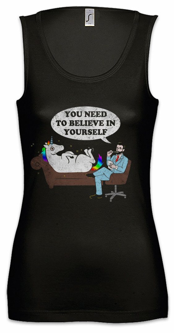 Tanktop Psycho Unicorn Ärmelloses Damen T-Shirt Unicorns Einhorn Einhörner