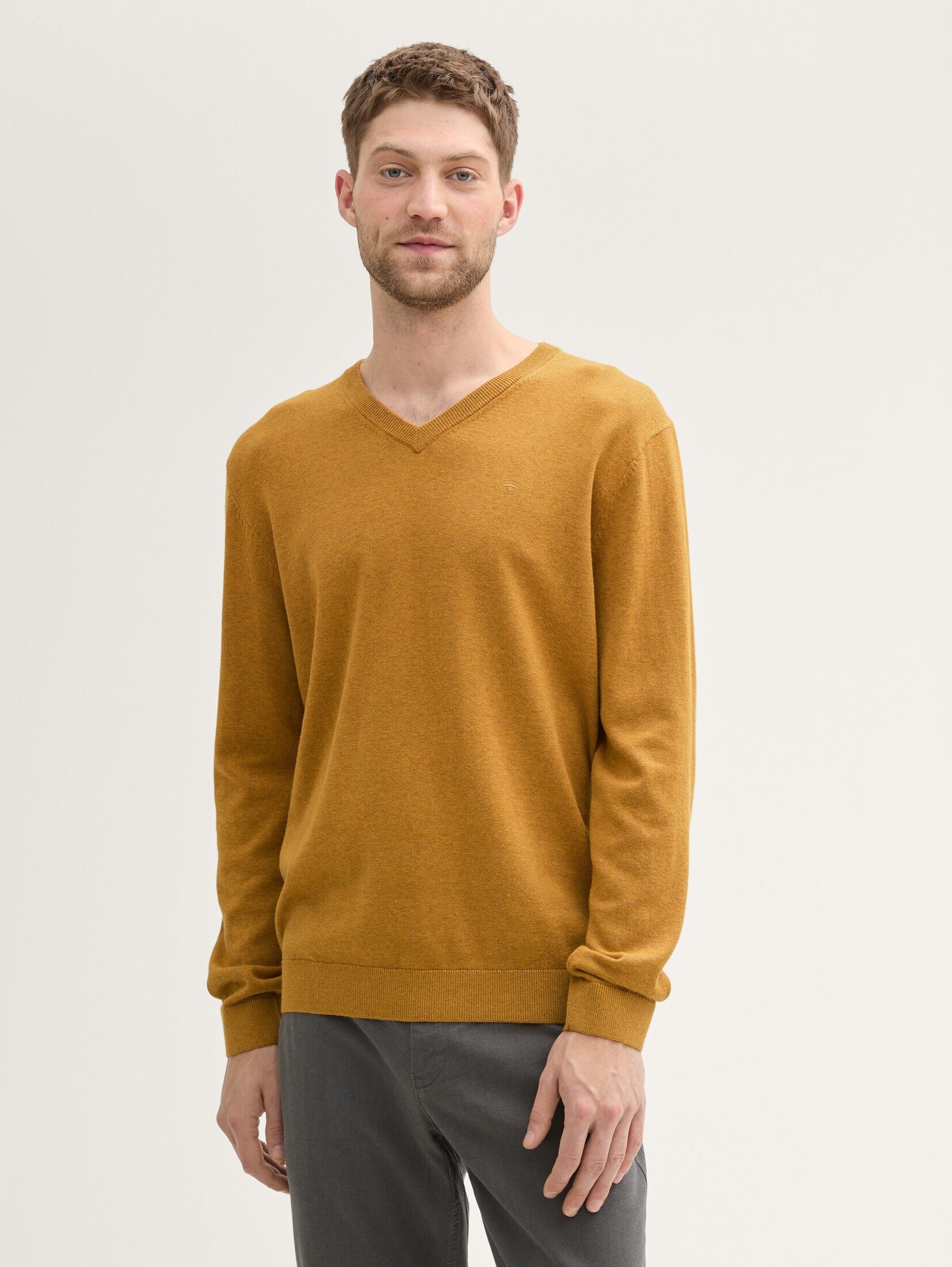 TOM TAILOR Strickpullover Strickpullover mit V-Ausschnitt günstig online kaufen