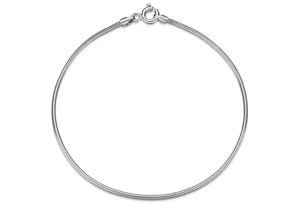 Silberkettenstore Silberarmband Schlangenkette Armband 1,4mm - 925 Silber, Länge wählbar von 16-25cm
