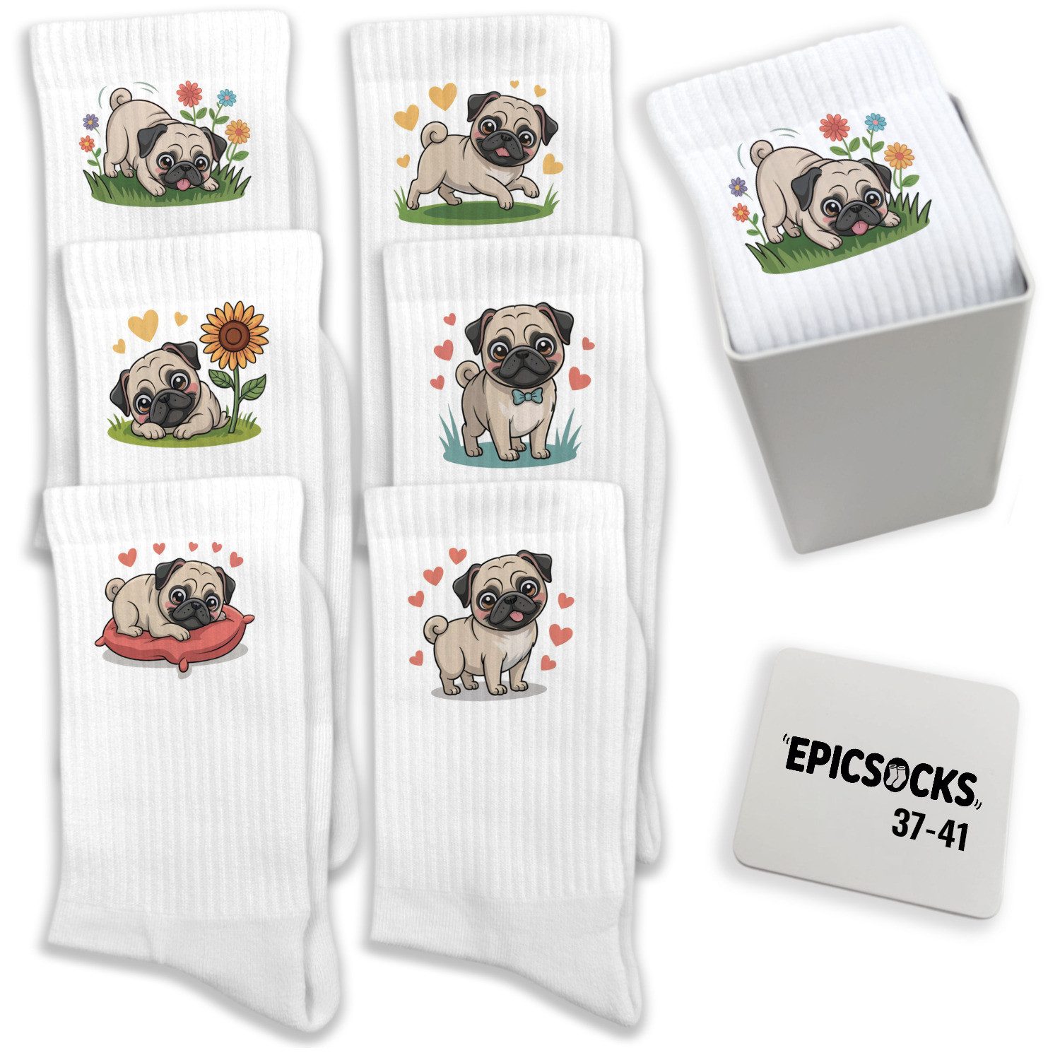 speecheese Freizeitsocken epicsocks Pug Paradise Socken in 37-41 im günstig online kaufen