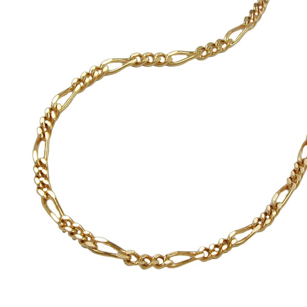 Schmuck Krone Goldkette 1,4mm Figarokette Halskette Collier aus 14Kt 585  Gold Gelbgold 50cm, Gold 585