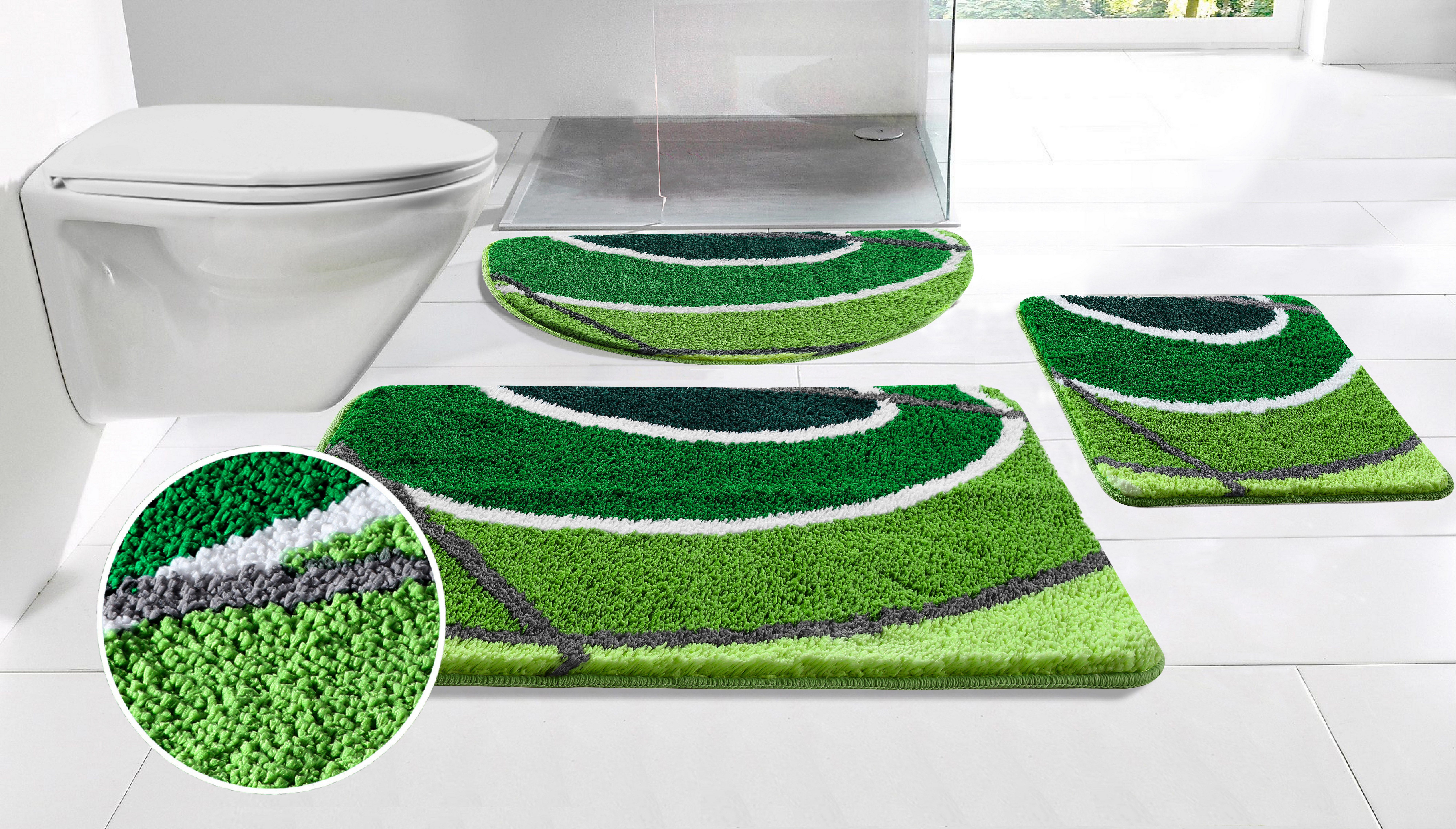 my home Badematte Juna mit Muster, Badvorleger, Badezimmer Teppich, Duschvo günstig online kaufen