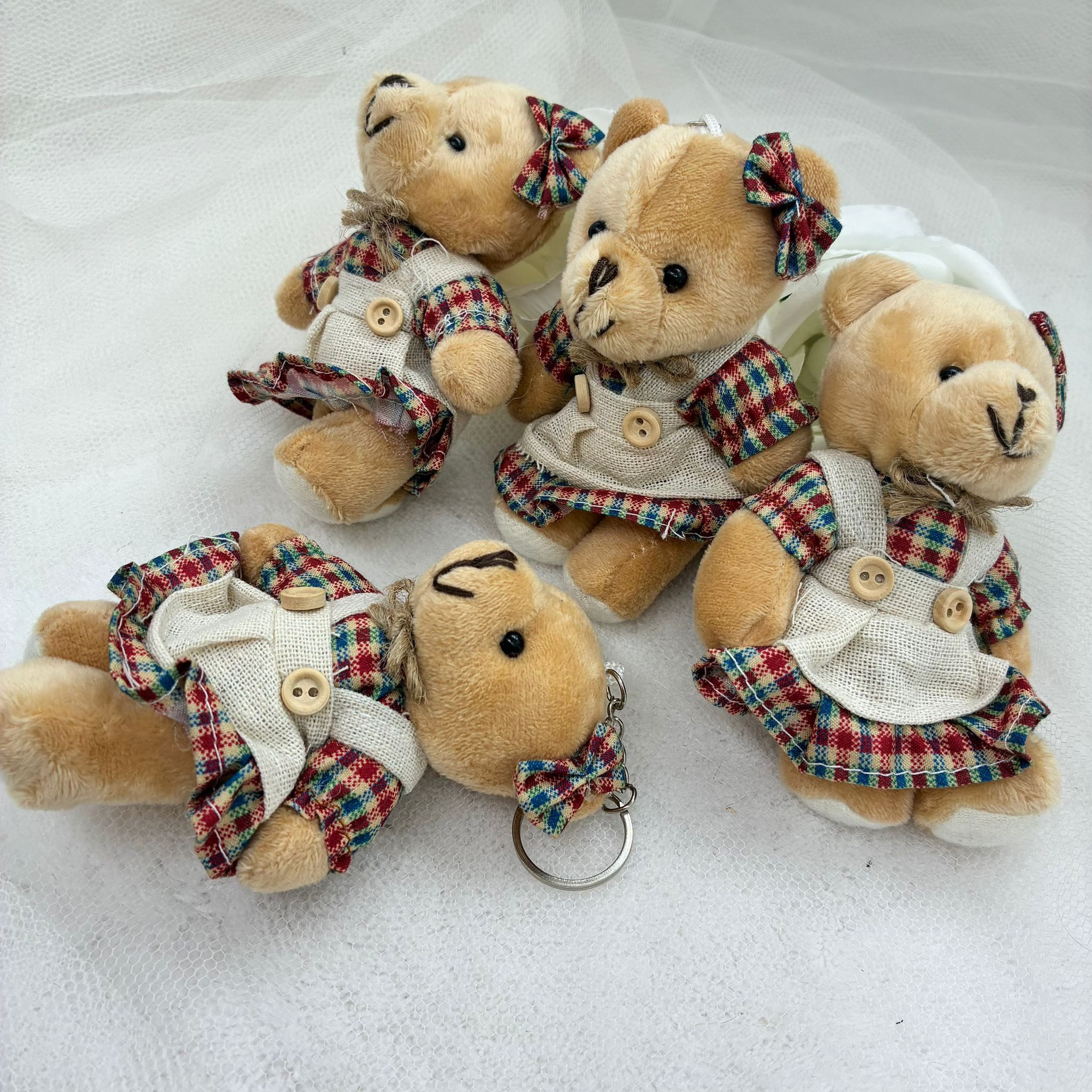 Schlüsselanhänger Plüsch Teddy-Schlüsselanhänger für Geschenk (5-tlg)
