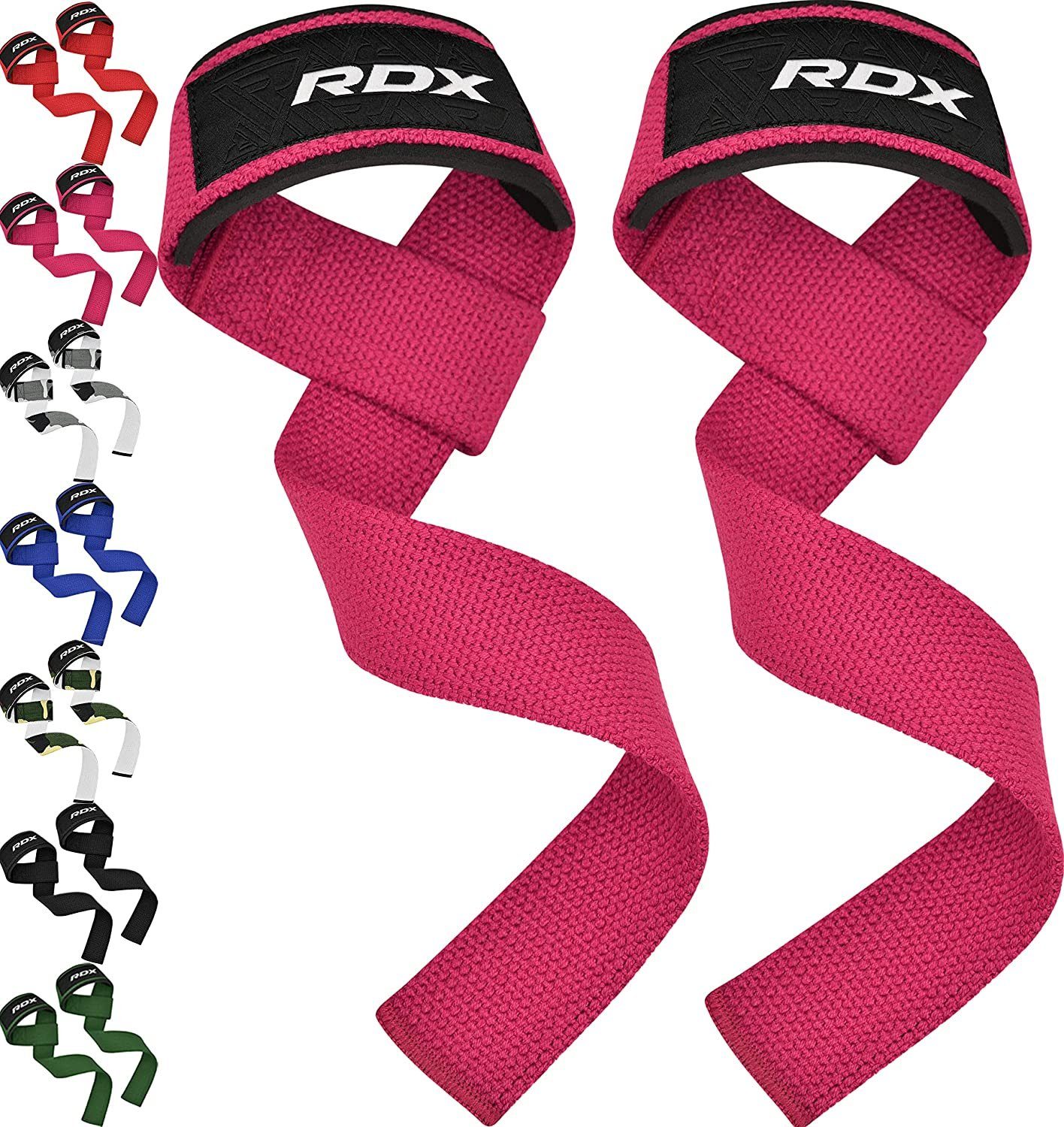 RDX Lifting Training, Strength 60 cm lange Black Straps Pink professionelle RDX Handgelenkschutz