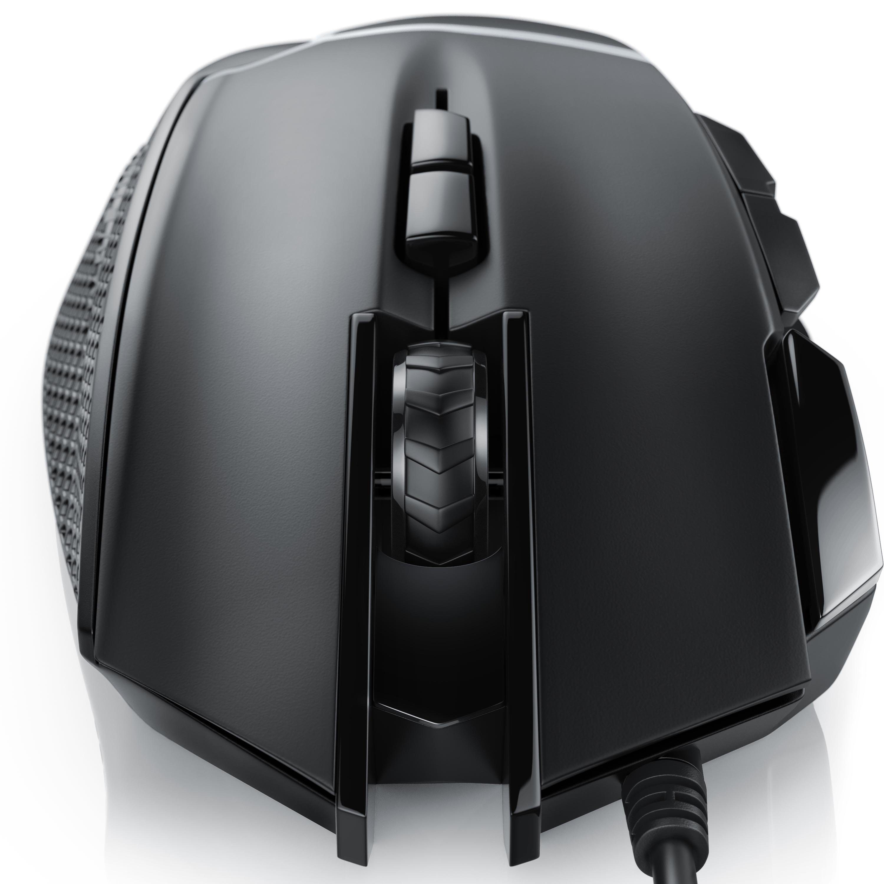CSL Gaming-Maus (kabelgebunden, 500 dpi, Gewichten) 3200 ergonomisch, wählbar, dpi, Abtastrate Mouse inkl