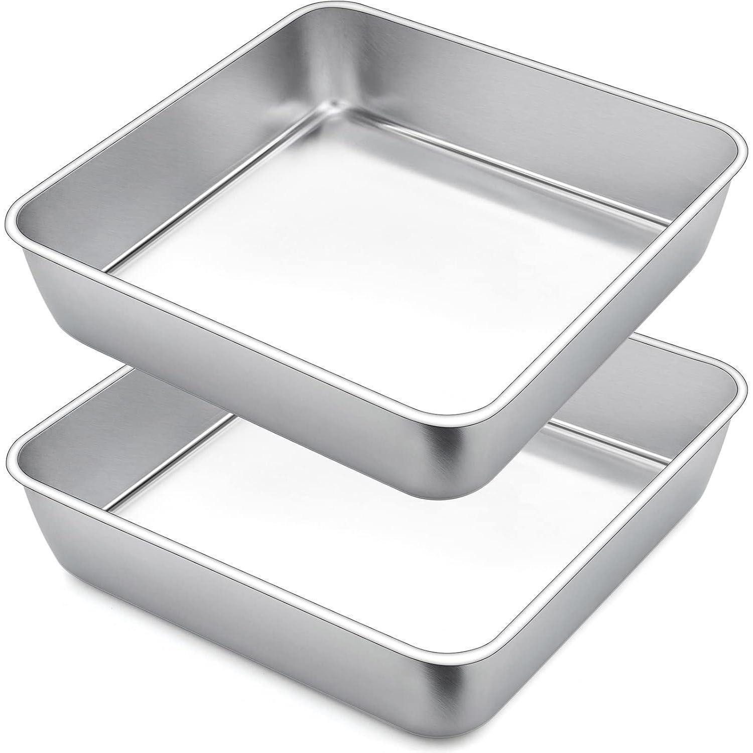 LuxusKollektion Backform Kuchenform Quadratisch 2er-Set Edelstahl
