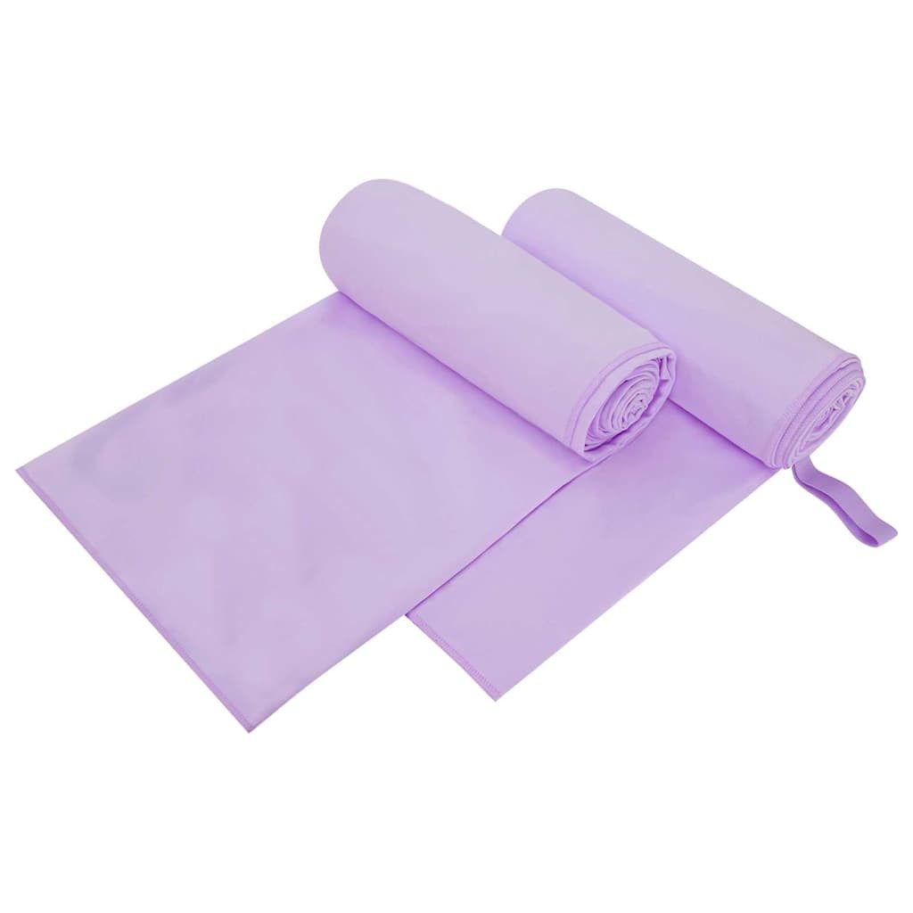 vidaXL Handtuch Sporthandtücher 2 stk. Lila 200 x 100 cm Polyester und Polyamid, Polyester und Polyamid (2-St)