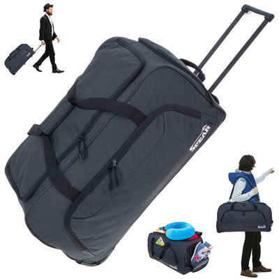 Spear Bags Trolley Cruiser Reisetasche 85 L 68 cm Trolly mit Schultergurt, Reise Tasche Rollen Schuhfach Damen Herren + Koffergurt