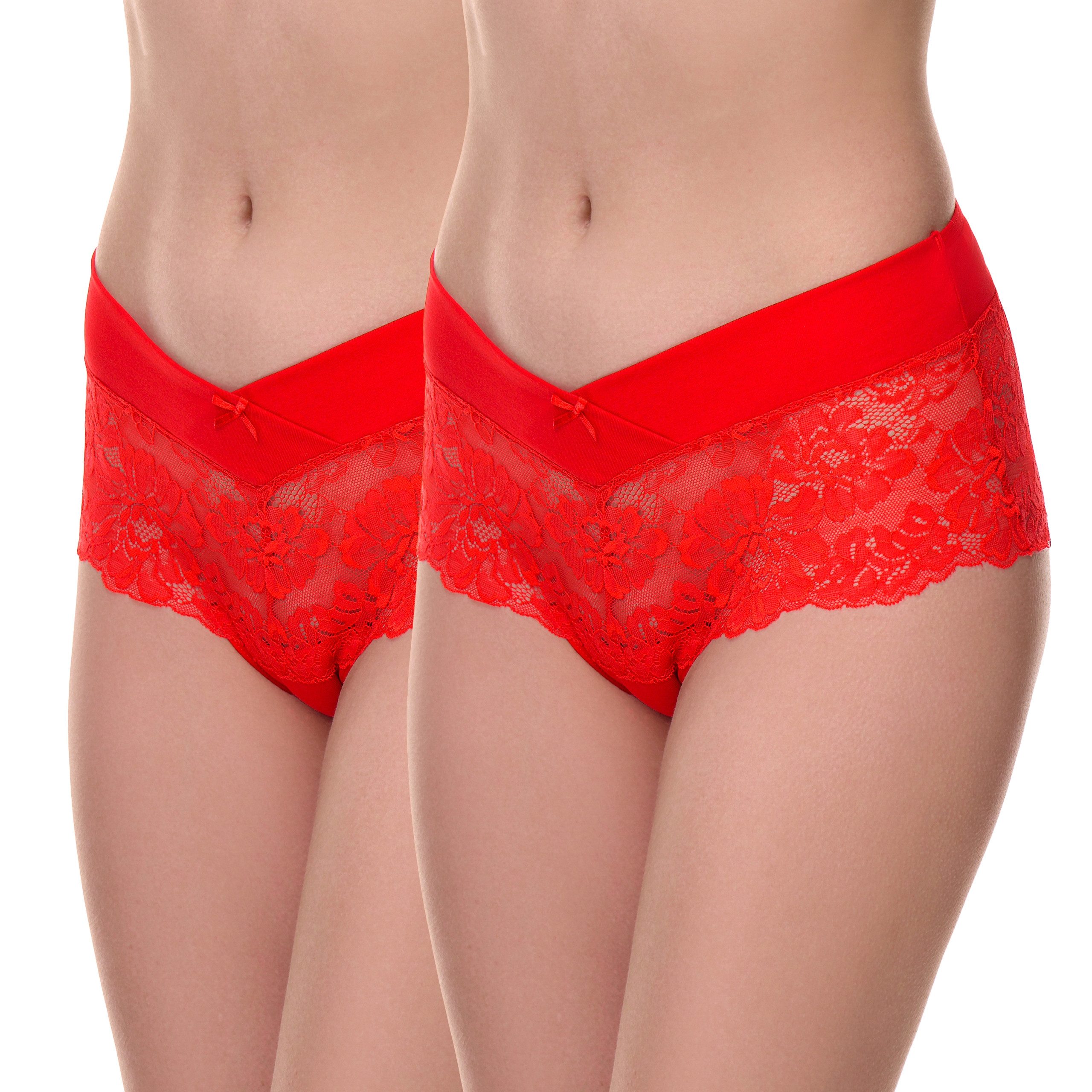 Merry Style Lange Unterhose Damen Unterhose Hipster Hot Pants mit Spitzenbesatz MSGAB155-2P (1-St) Top Qualität und sexy