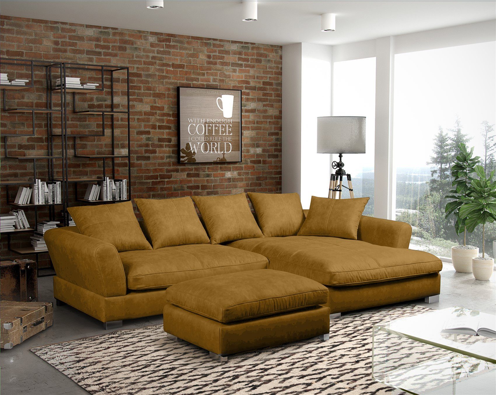 Fun Möbel Ecksofa TIZIAN in Stoff günstig online kaufen