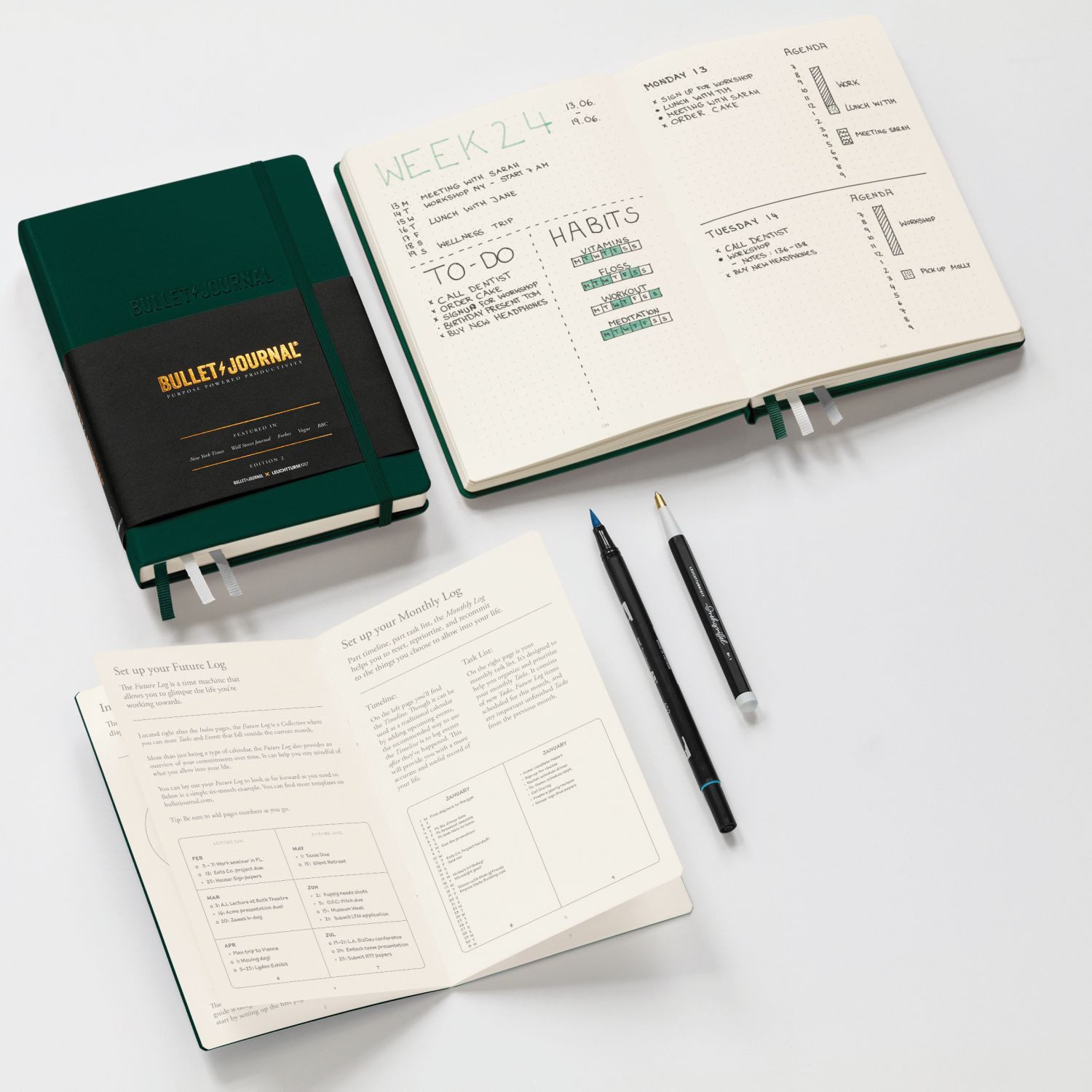 Leuchtturm1917 Notizbuch Bullet Journal Edition 2 Hardcover A5 Schwarz Dotted