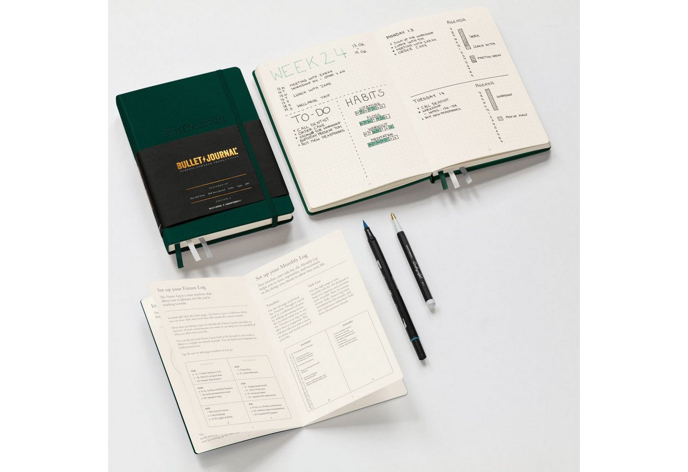 Thumbnail - Leuchtturm1917 Notizbuch Bullet Journal Edition 2 Hardcover A5 Grün Dotted