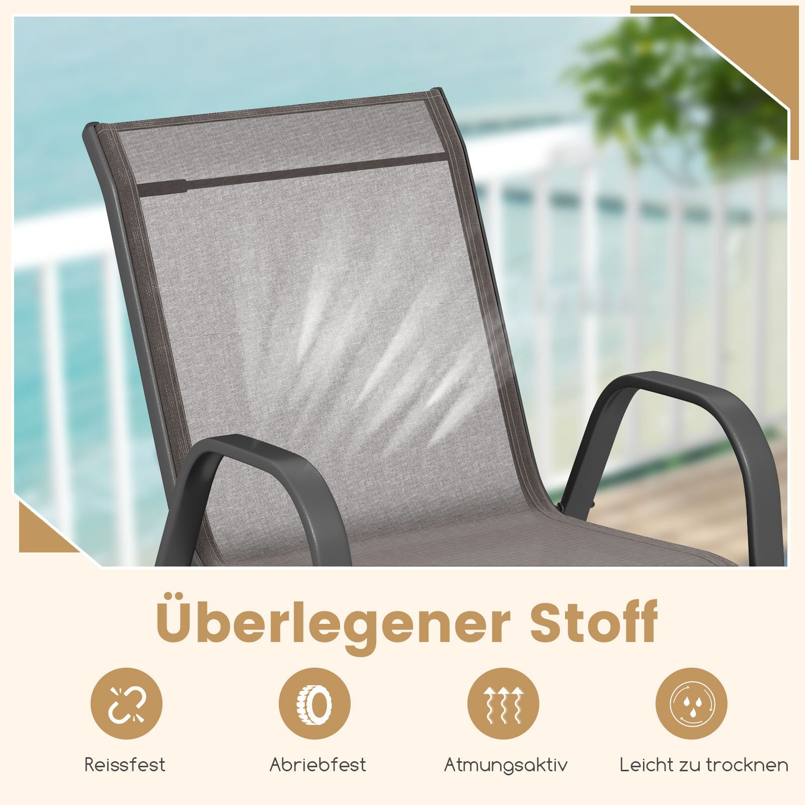 COSTWAY Gartenstuhl (2 St), Stapelstühle, aus günstig online kaufen