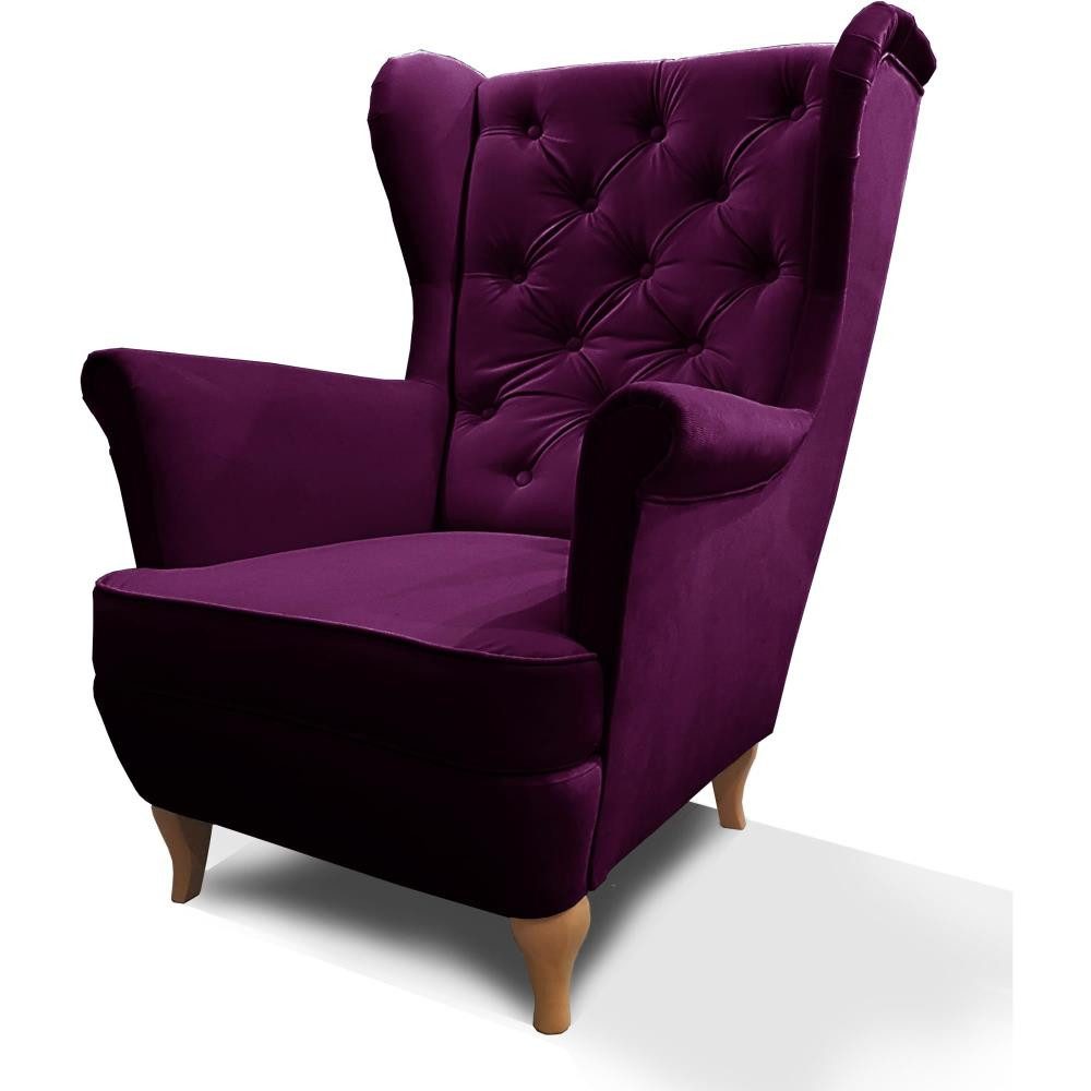 Beautysofa Ohrensessel Sessel FALCO Chesterfield Wohnzimmersessel günstig online kaufen