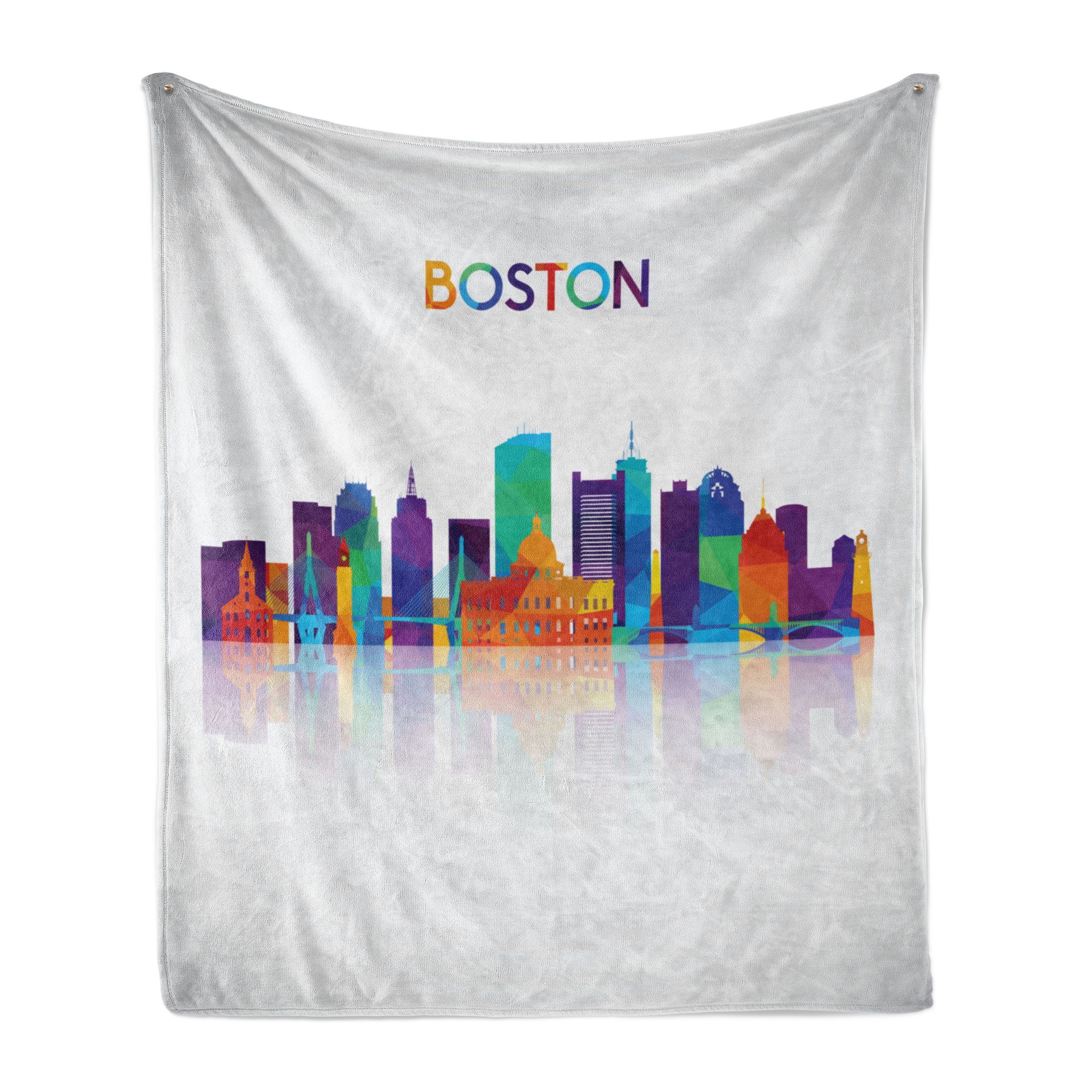 Plüsch für Innen- Boston den Abakuhaus, Gemütlicher Wohndecke und Außenbereich, Stadt-Skyline-Silhouette
