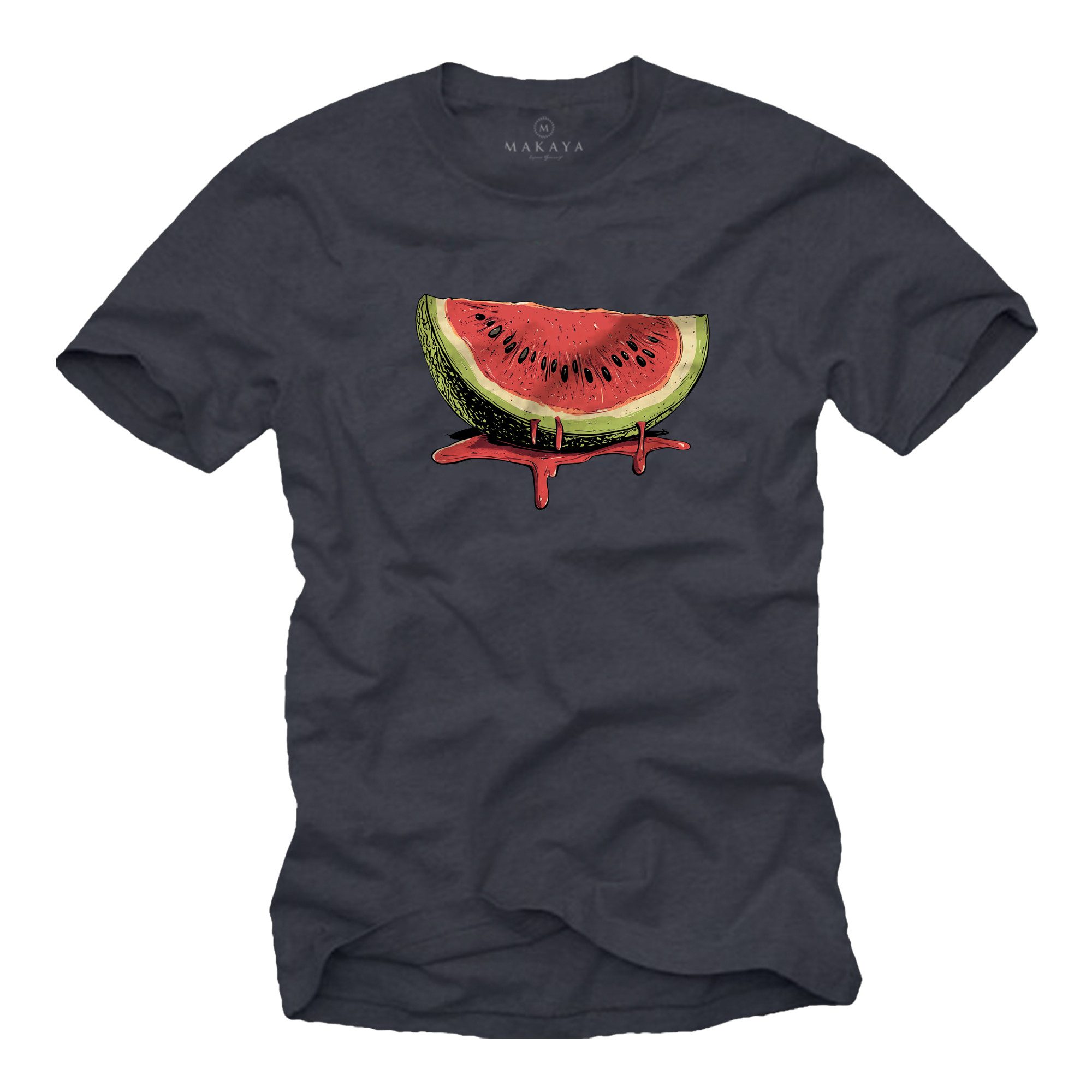 MAKAYA T-Shirt mit Wassermelone Melonen Print günstig online kaufen