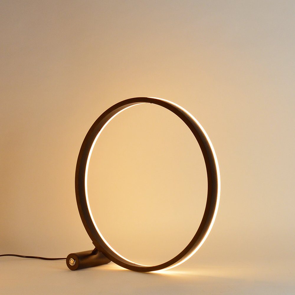 Tischleuchte Schwarz, Gold, Direkt Indirekt Warmweiß oder Schwarz/Gold LED Ringlampe s.luce