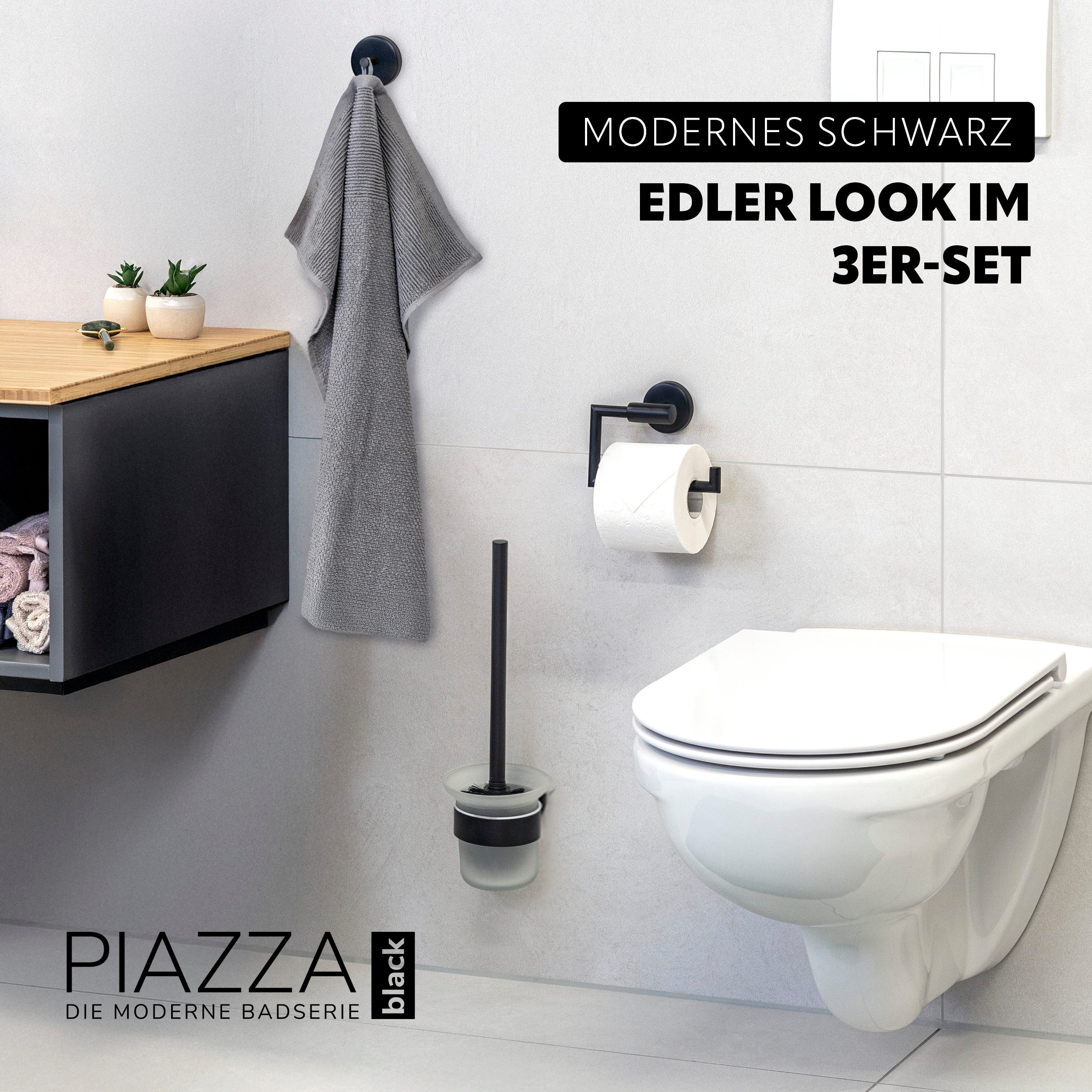 bremermann Badaccessoire-Set Bad-Serie PIAZZA BLACK - günstig online kaufen