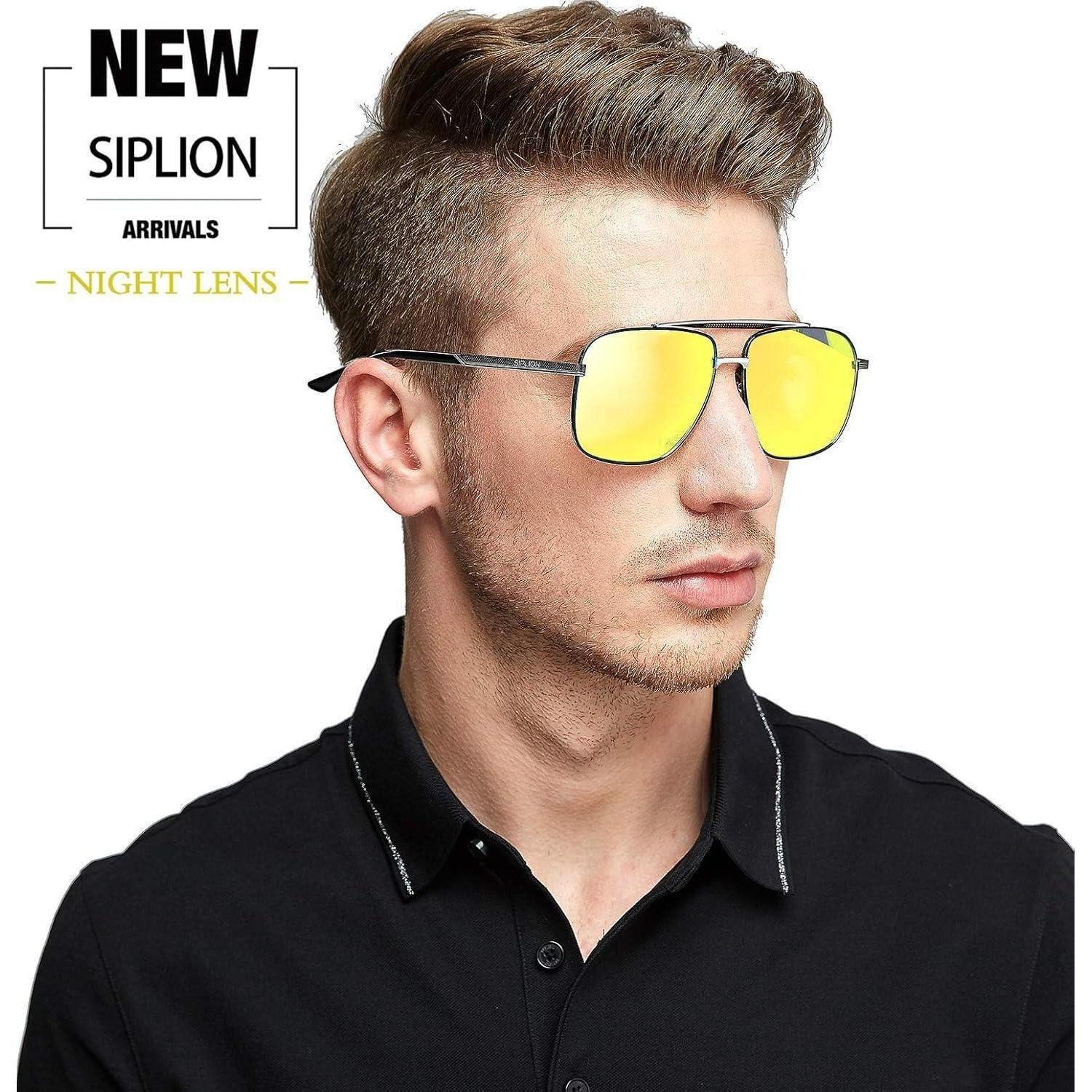 LuxusKollektion Sonnenbrille Sonnenbrille Herren polarisiert UV400 CAT3 Metall Nachtfahrbrille