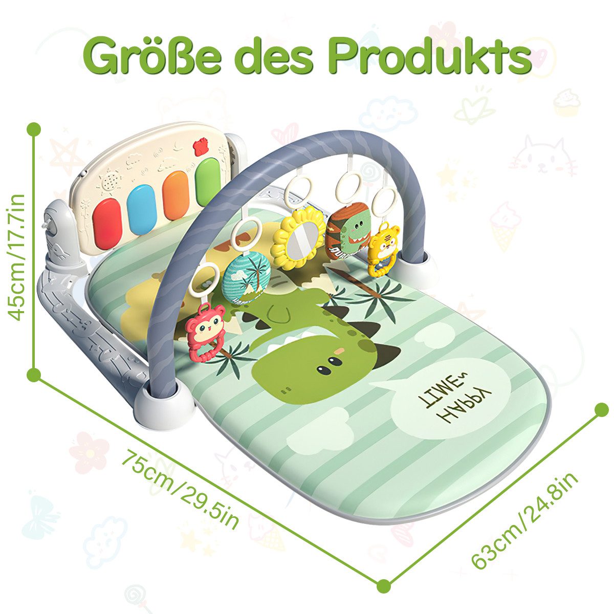 Krabbeldecke Spielmatte mit Spielbogen Baby Lernmatte günstig online kaufen