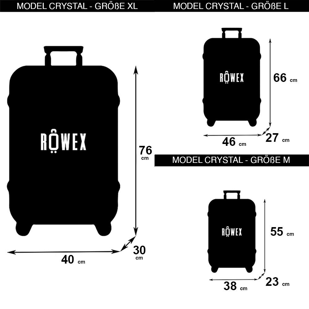 Rowex Kofferset Kofferset (3-teilig) mit Champagner Hartschale TSA-Zahlenschloss, 4 Rollen &