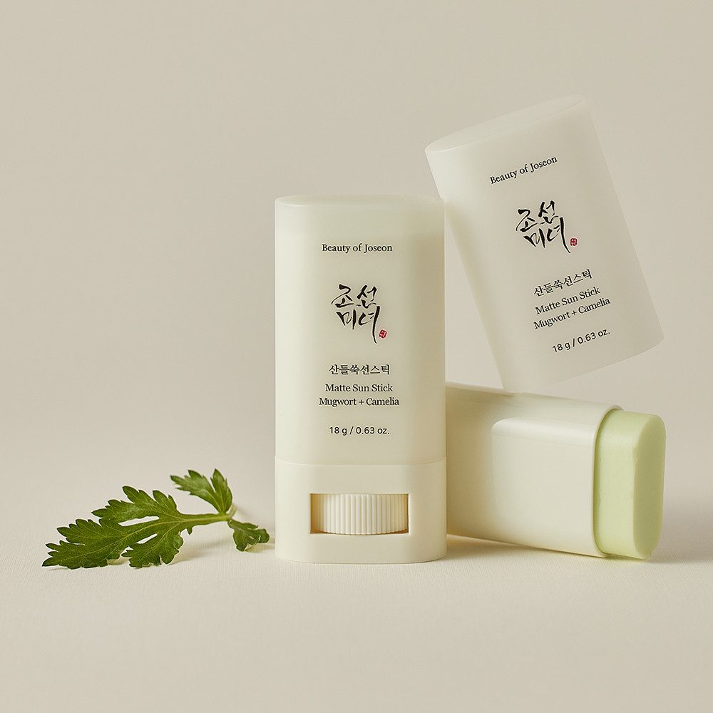 Beauty of Joseon Sonnenschutzstift MATTE SUN STICK MUGWORT + CAMELIA LSF 50+, für empfindliche und fettige Haut, mattiert und schützt effektiv