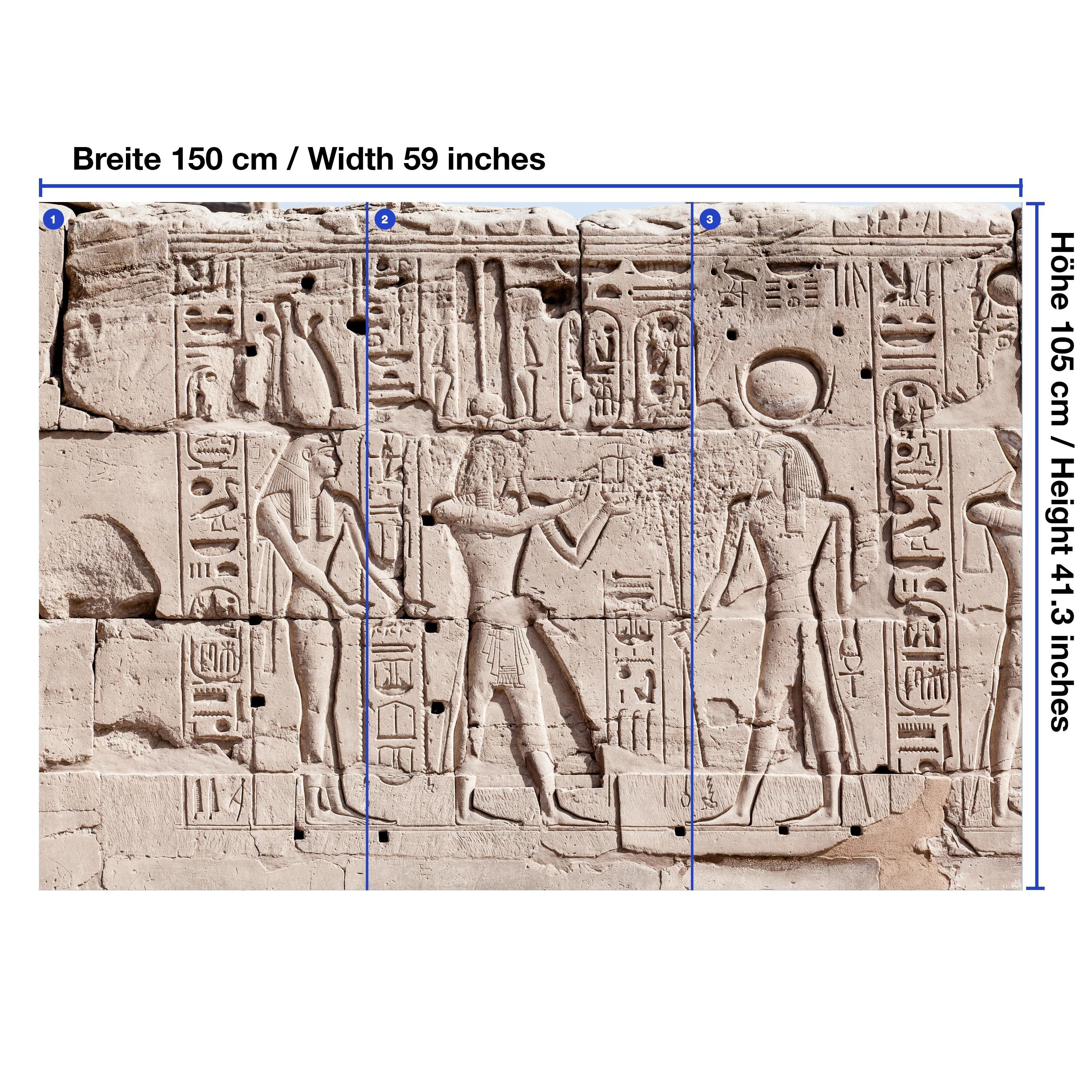 wandmotiv24 Fototapete Wand Hieroglyphen-schnitzereien, glatt, Motivtapete, Vliestapete Wandtapete, matt