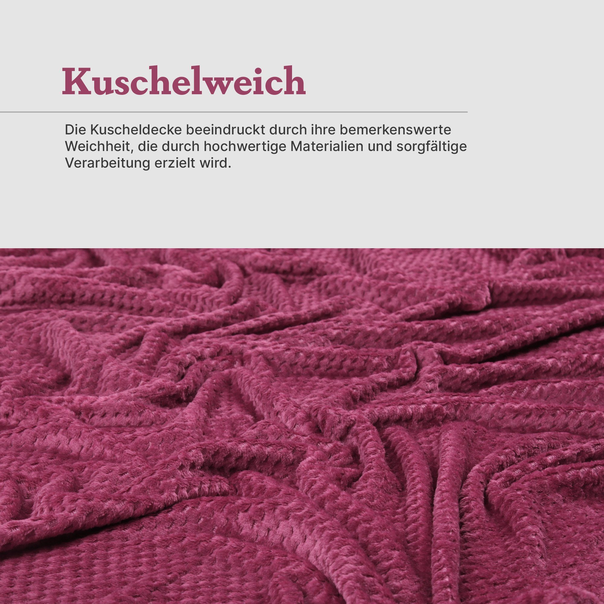 Bestlivings, Tagesdecke Decke Weinrot und Sofa, Flauschige Decke Couch Wohndecke Kuscheldecke Flanell 150x200cm, für Bett,