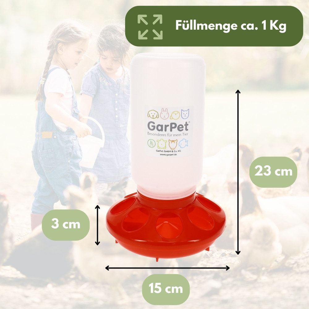 GarPet Futterspender Futterautomat Hühner Futterspender Küken Hühnerfutter Automat Wachtel