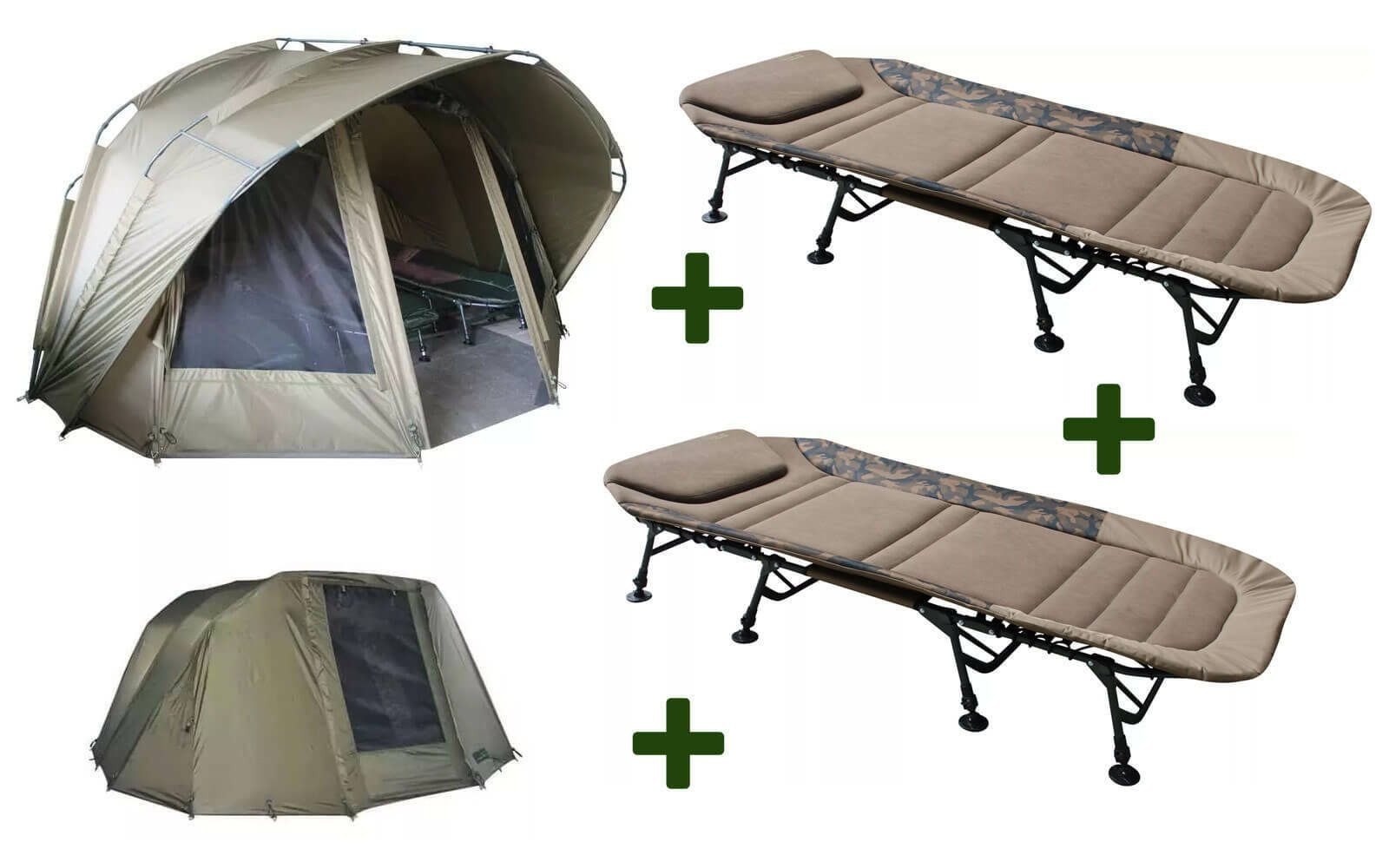 Angelzelt Fort Knox 2.0 Dome 3,5 Mann Angelzelt + Winterskin + 2 Flatsize Angel