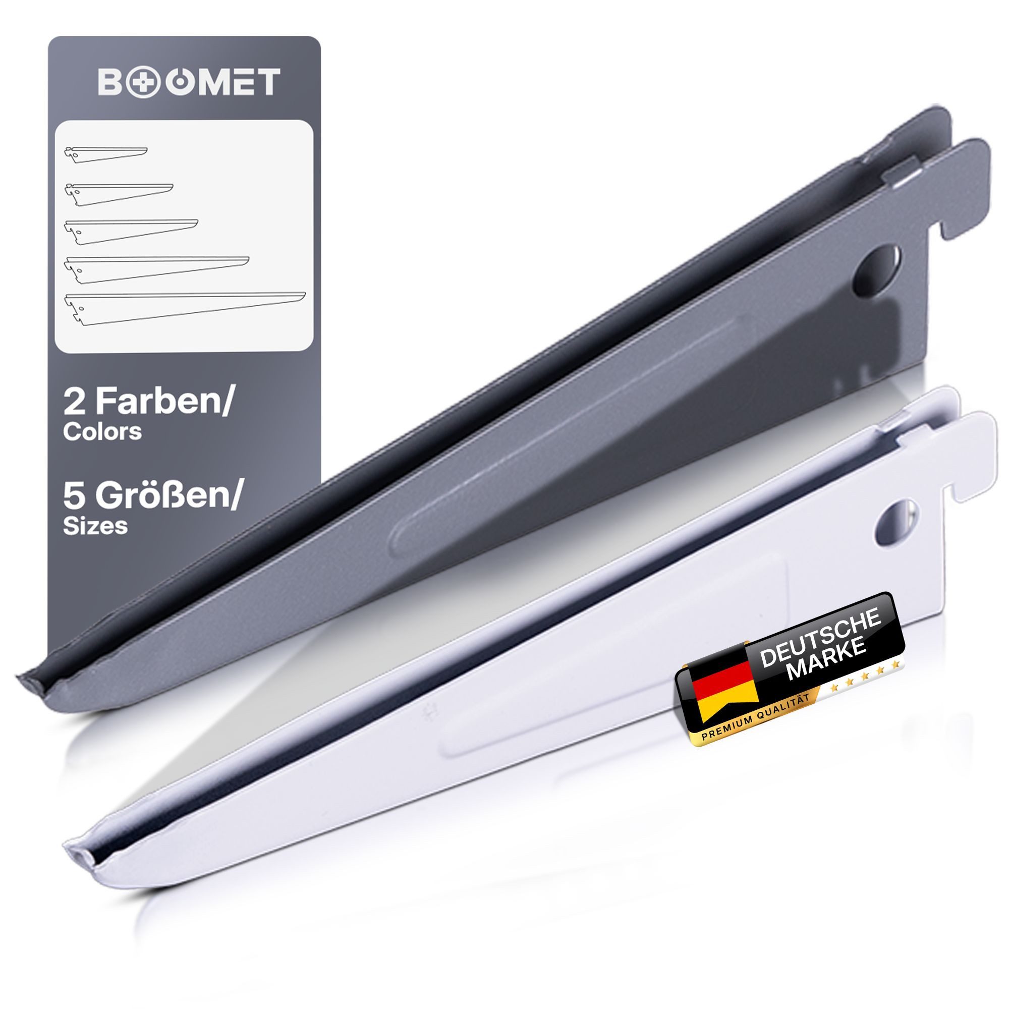 BOOMET Wandregalhalter Regalträger 2-reihig für Wandschienen, 1 10-tlg., Re günstig online kaufen