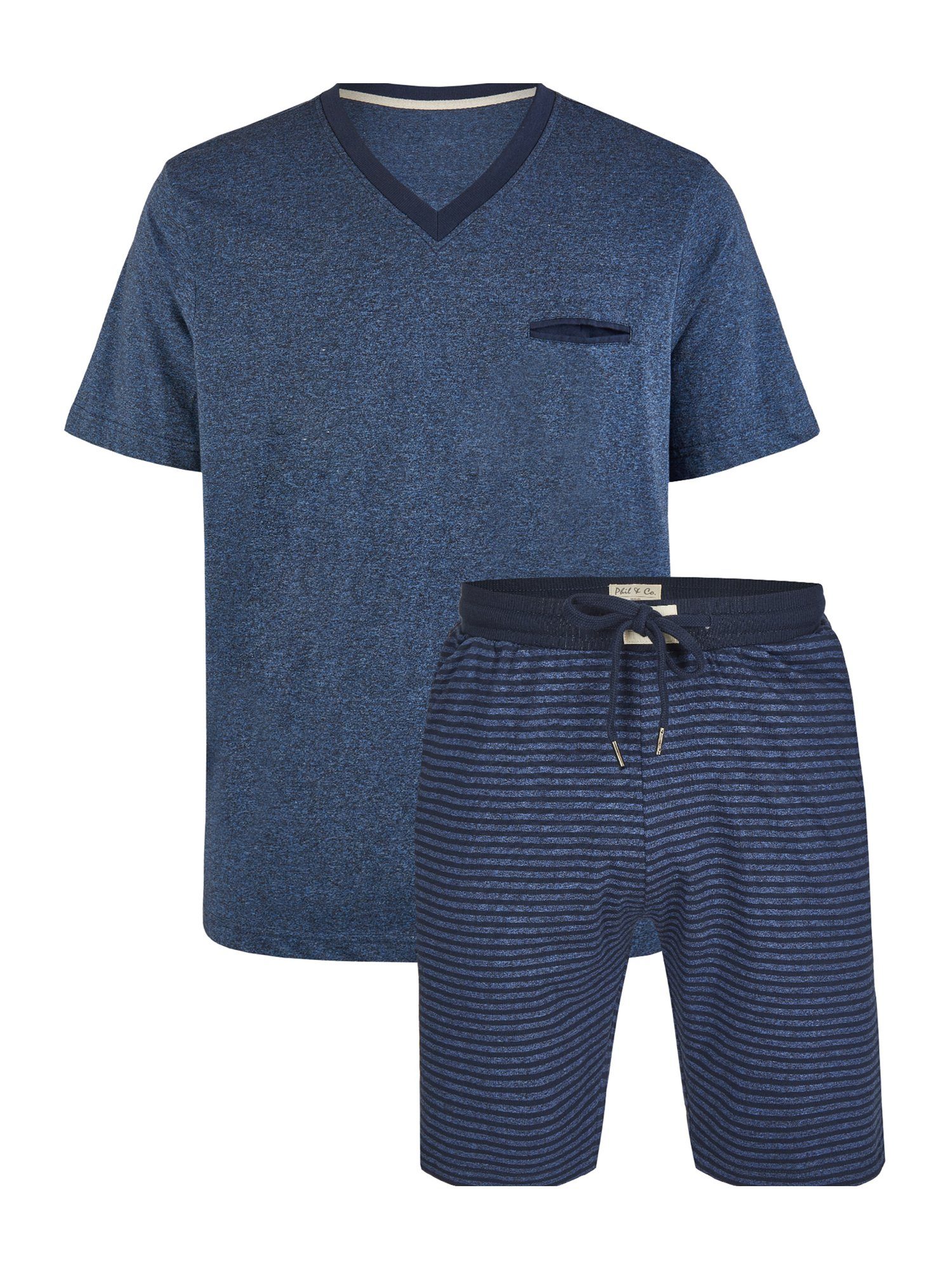 Shorty Pyjama & Phil navy-gestreift Co.