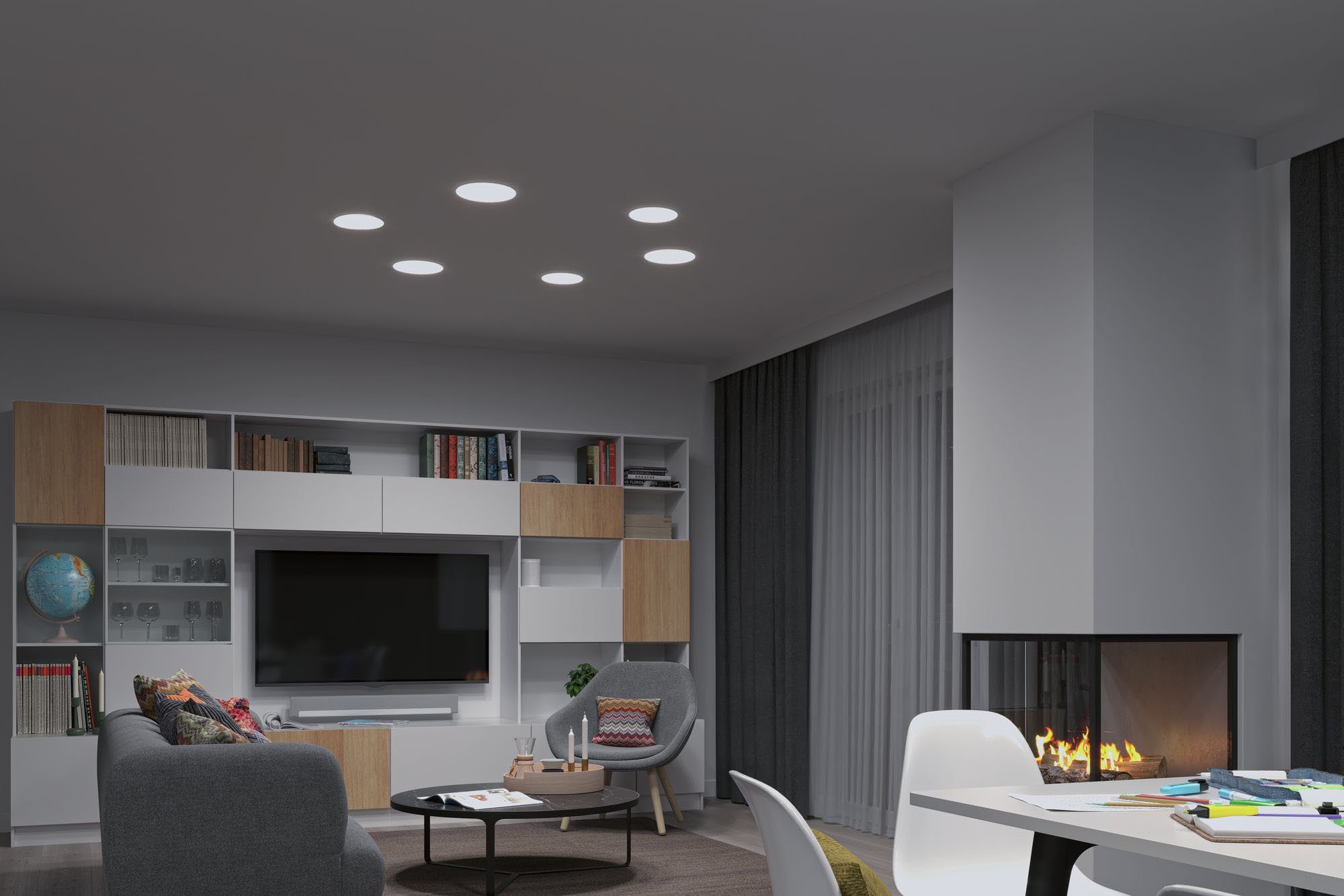 Paulmann LED Einbauleuchte integriert, kaltweiß, warmweiß Veluna, LED Leuchtmittel fest Memoryfunktion, inkl. - Deckenmontage