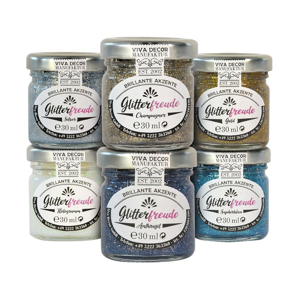 Viva Decor Kreativset Glitzerpaste Glitterfreude "Brillante Akzente", 6er-Set