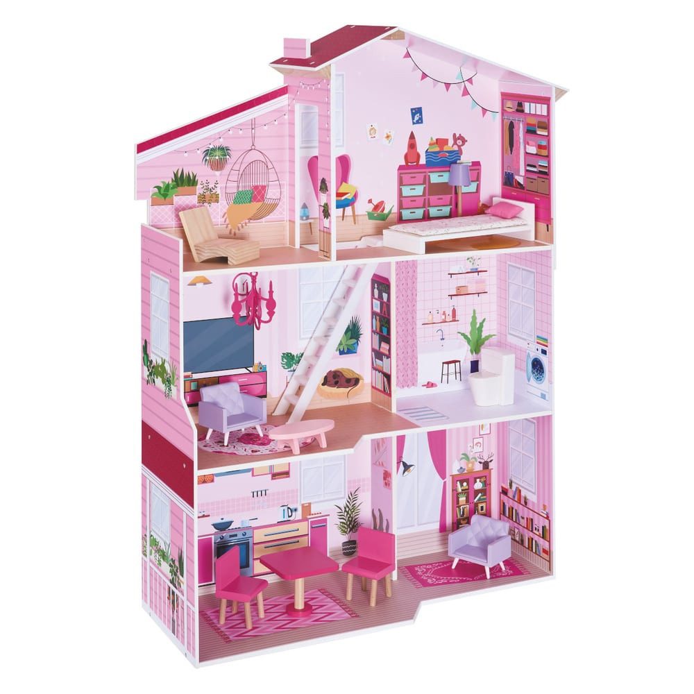 Besttoy Kuscheltier Holz Puppenhaus - für ca. 29 cm große Puppen