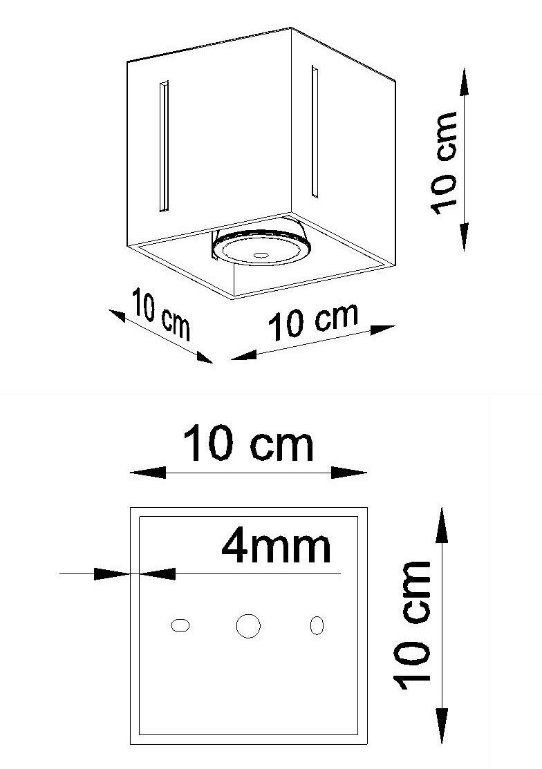 quadratisch Deckenleuchte Flur Aluminium Licht-Erlebnisse B:10cm Grau kompakt wechselbar, Warmweiß, LED Modern Deckenlampe FUFIA,