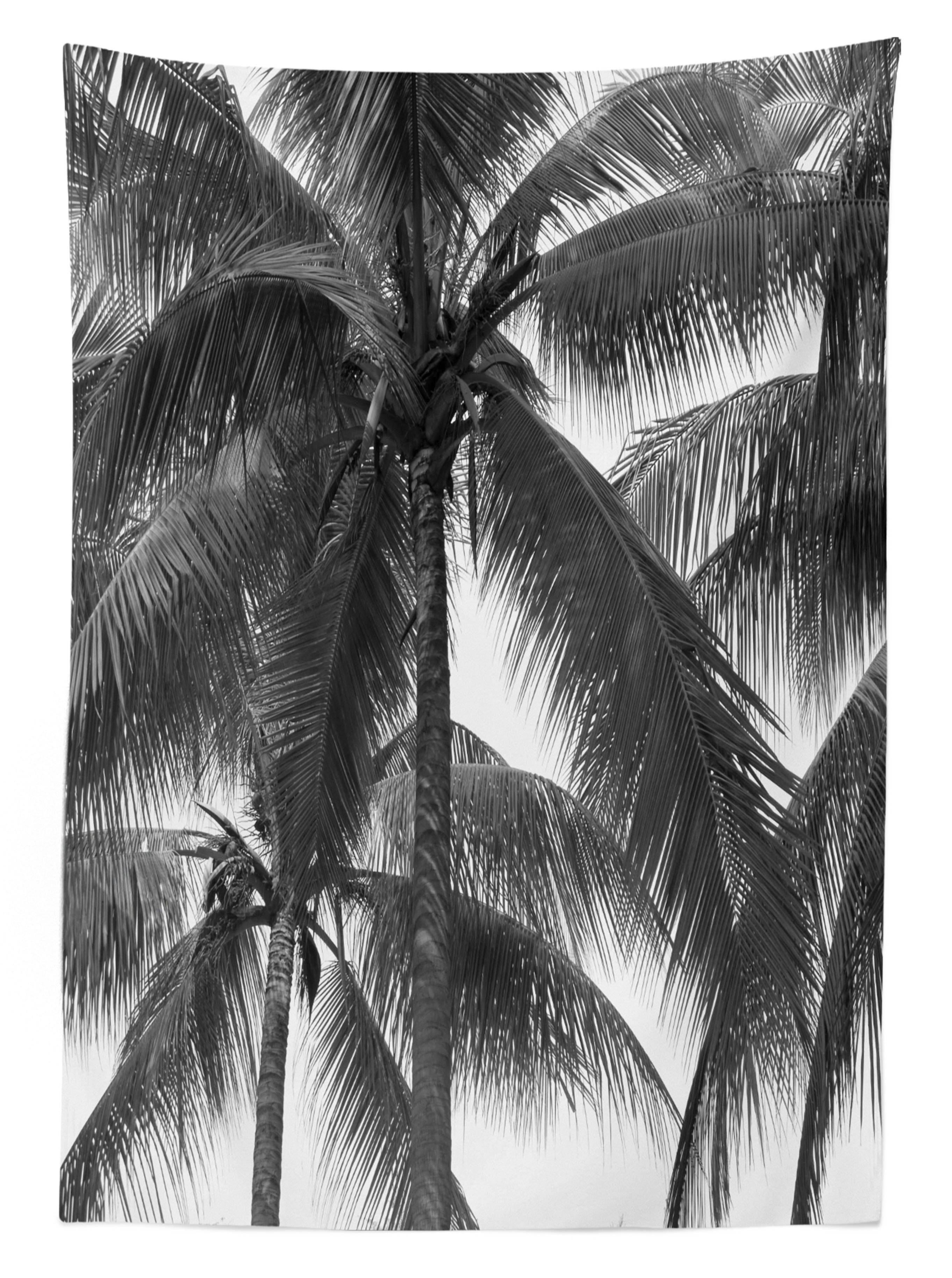 Für Abakuhaus Farben, Tischdecke geeignet Tropical Kokosnuss-Palmen Farbfest Grau Außen Bereich den Klare Waschbar