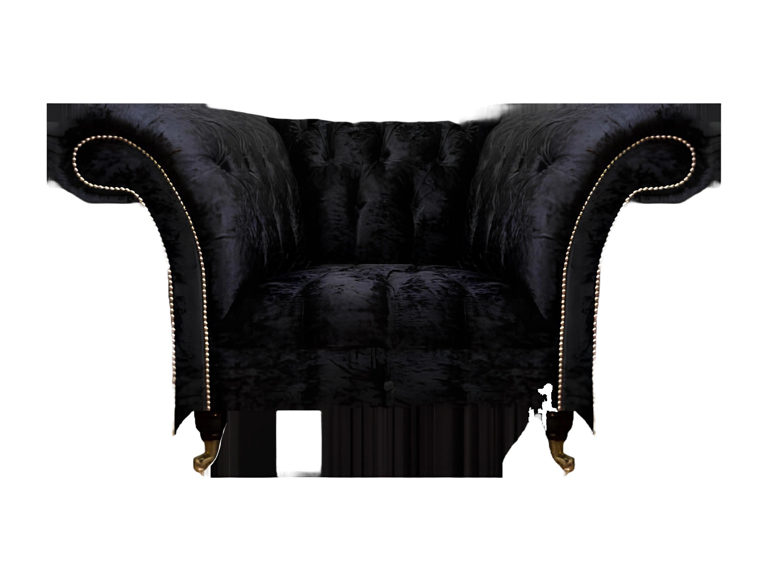 Xlmoebel Sessel Schwarzer Chesterfield Polstersessel mit eleganter Steppung (Sessel), Hergestellt in Europa
