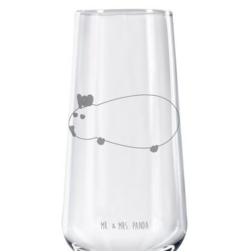 Mr. & Mrs. Panda Sektglas Einhorn Meerschweinchen - Transparent - Geschenk, Einhörner, Unicorn, Premium Glas, Persönliche Gravur