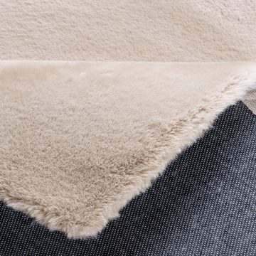 Fellteppich Kunstfell Teppich Imitat, Vimoda, Rechteckig, Höhe: 25 mm, Beige, Dicht, Flauschig